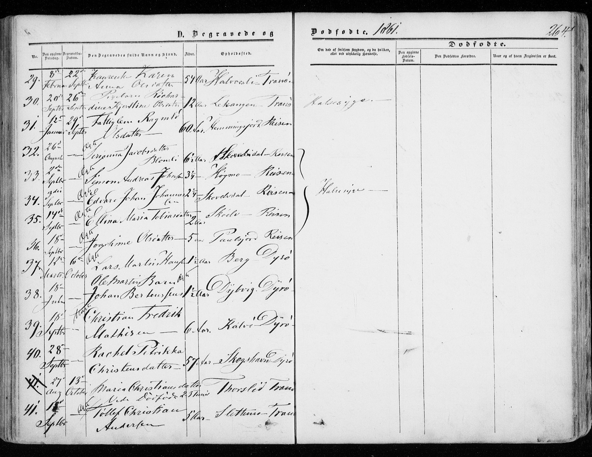 Tranøy sokneprestkontor, AV/SATØ-S-1313/I/Ia/Iaa/L0007kirke: Parish register (official) no. 7, 1856-1866, p. 264