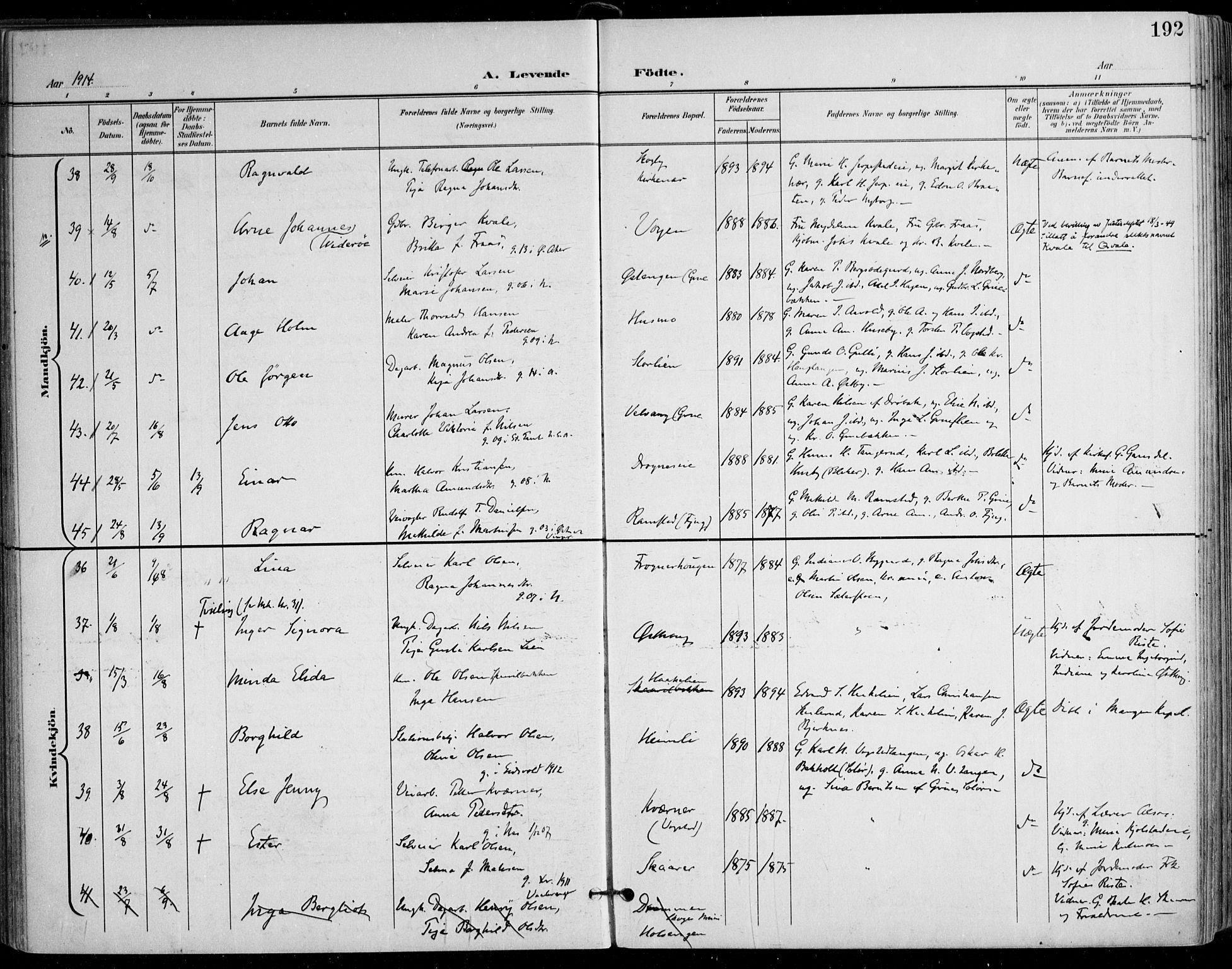 Nes prestekontor Kirkebøker, AV/SAO-A-10410/F/Fa/L0011: Parish register (official) no. I 11, 1899-1918, p. 192