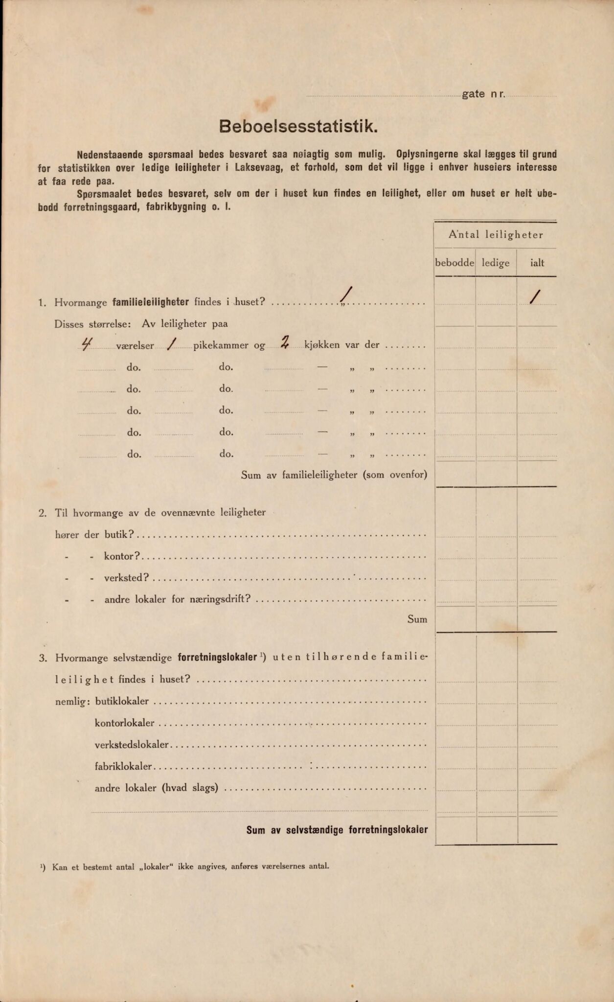 Laksevåg kommune. Folkeregisteret, BBA/A-1586/E/Ea/L0005: Folketellingskjema 1922, 1922