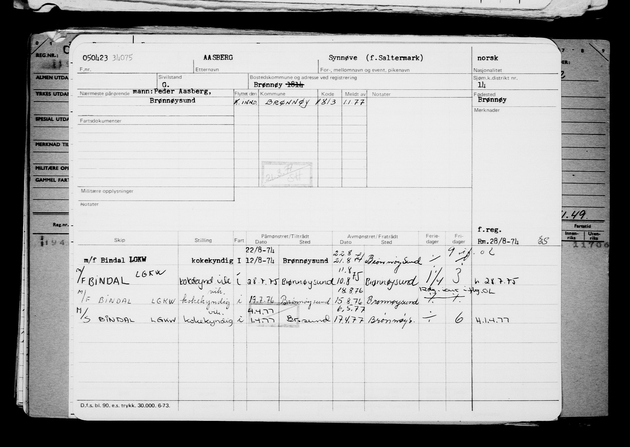 Direktoratet for sjømenn, RA/S-3545/G/Gb/L0217: Hovedkort, 1923, p. 496