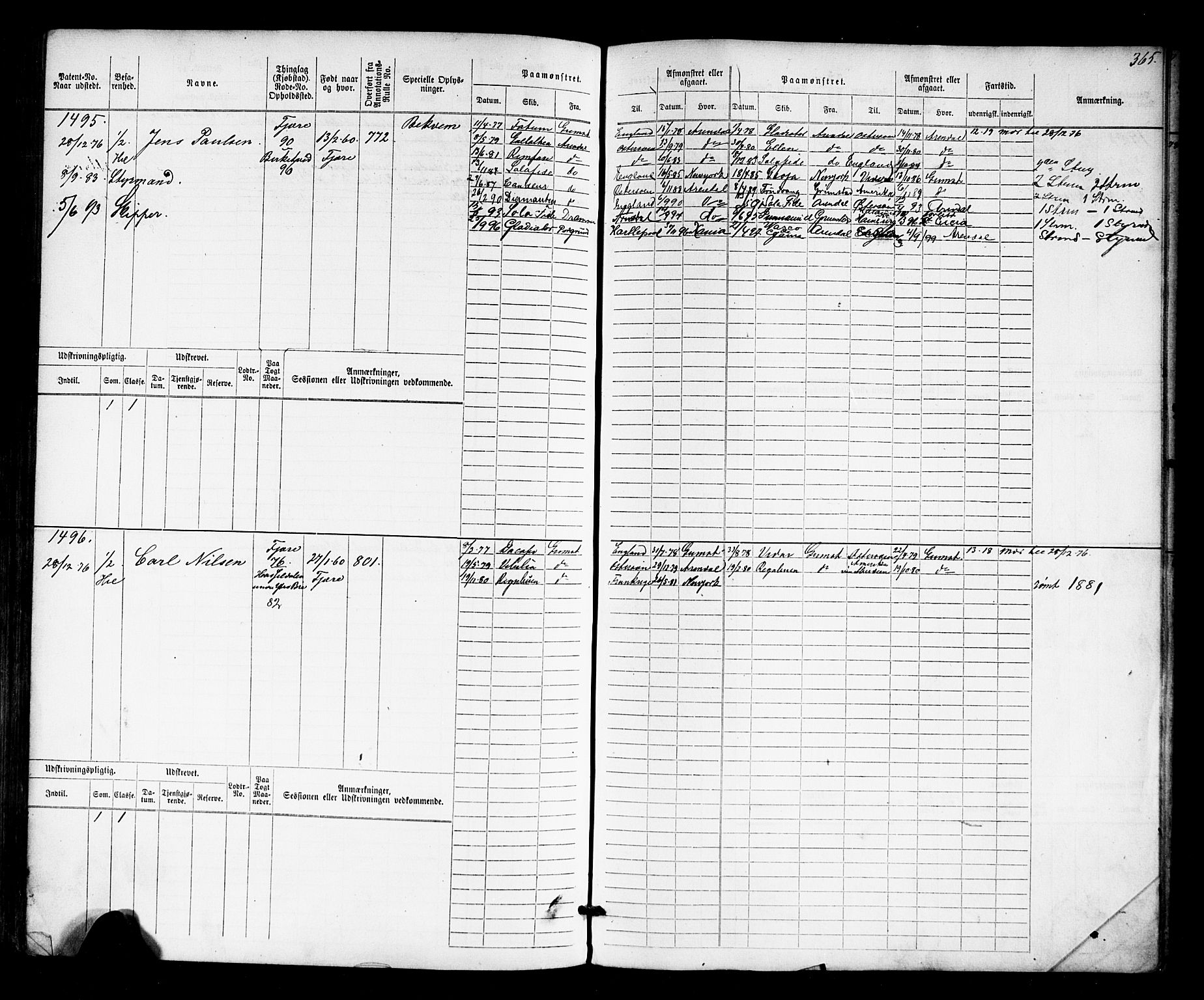 Grimstad mønstringskrets, AV/SAK-2031-0013/F/Fb/L0010: Hovedrulle nr 769-1528, V-23, 1870-1877, p. 378