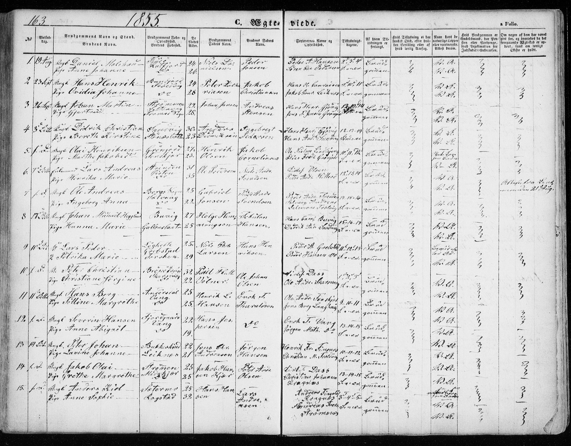 Lenvik sokneprestembete, SATØ/S-1310/H/Ha/Haa/L0007kirke: Parish register (official) no. 7, 1855-1865, p. 163