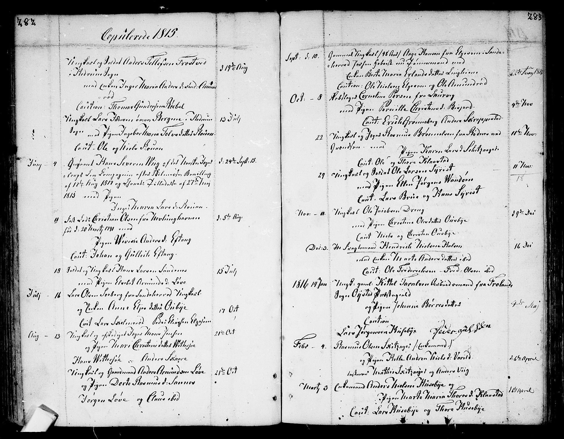 Tjølling kirkebøker, SAKO/A-60/F/Fa/L0004: Parish register (official) no. 4, 1779-1817, p. 282-283