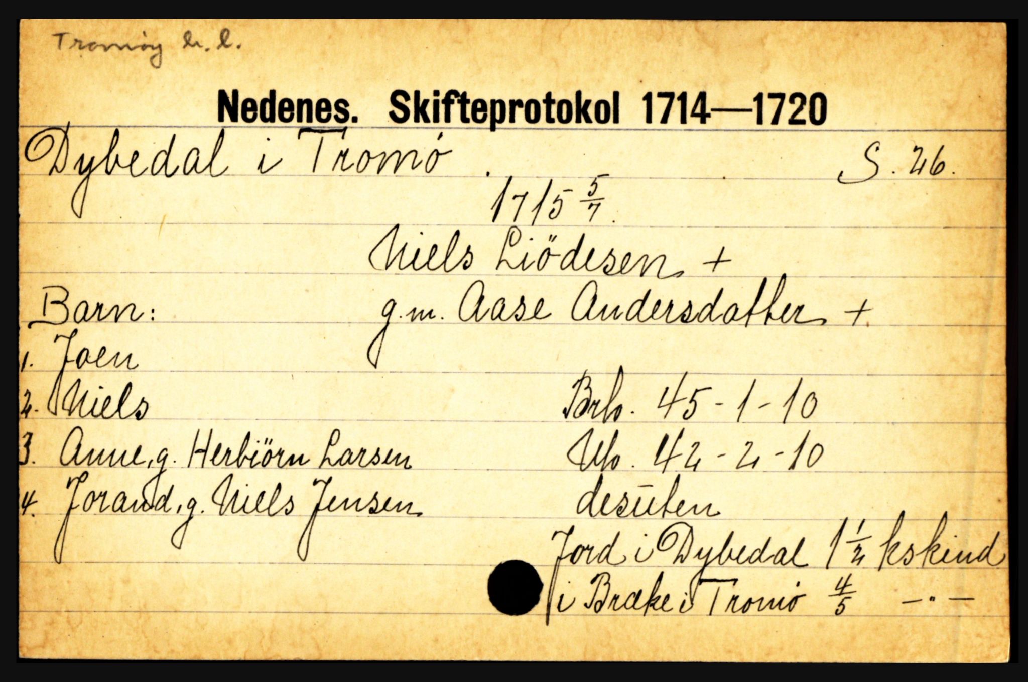 Nedenes sorenskriveri før 1824, AV/SAK-1221-0007/H, p. 5433