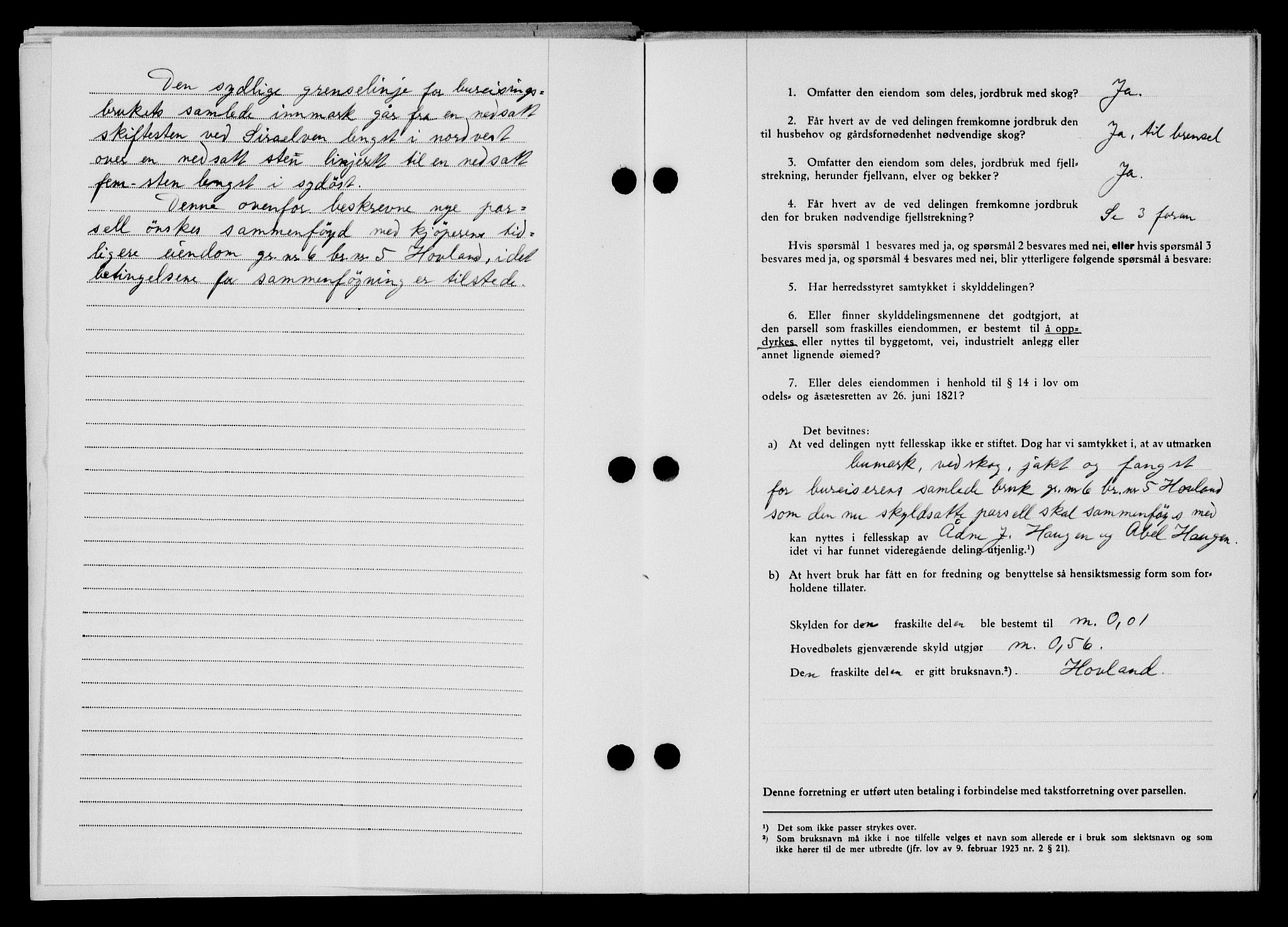Flekkefjord sorenskriveri, SAK/1221-0001/G/Gb/Gba/L0061: Mortgage book no. A-9, 1946-1947, Diary no: : 811/1946