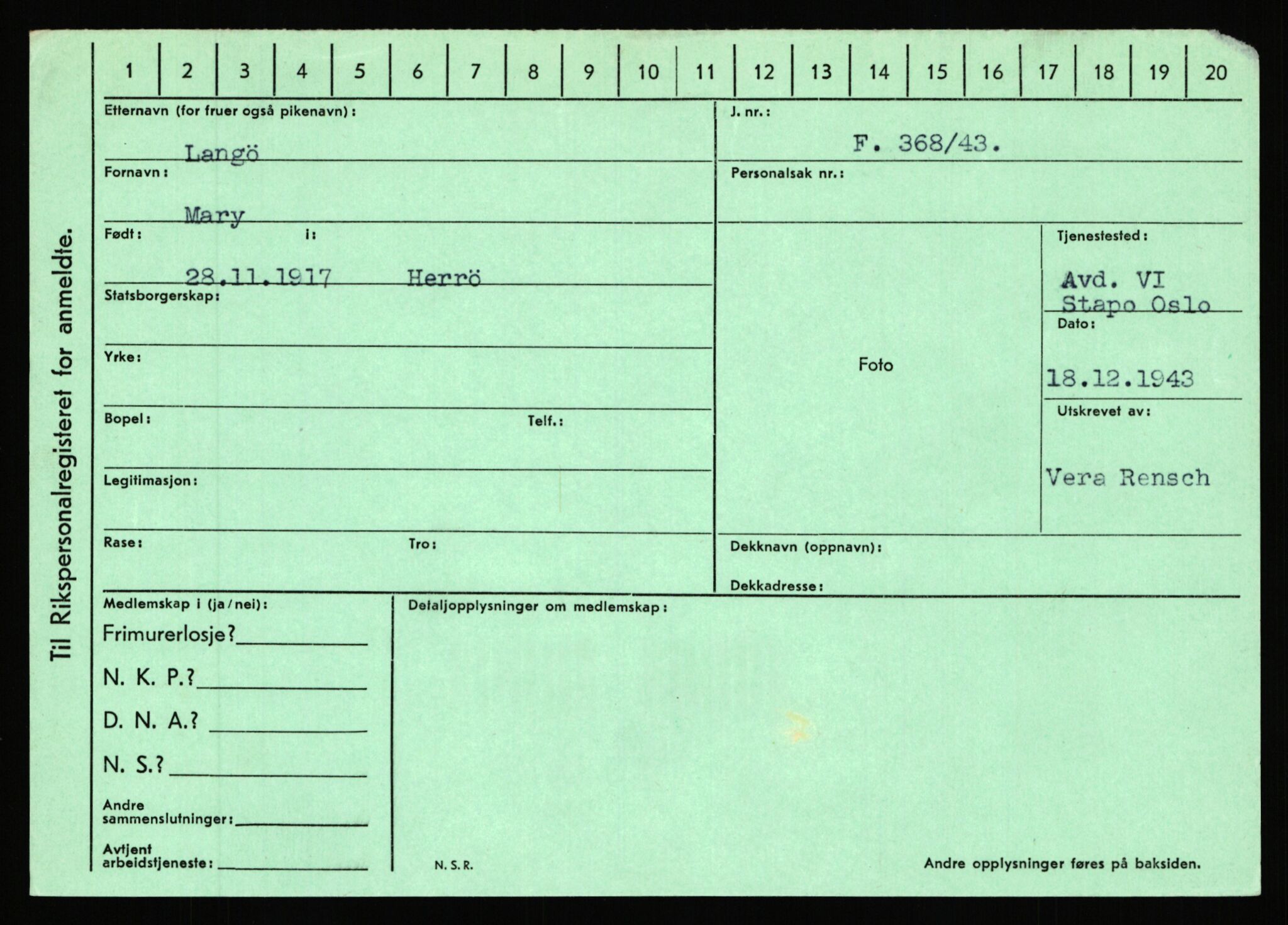 Statspolitiet - Hovedkontoret / Osloavdelingen, AV/RA-S-1329/C/Ca/L0009: Knutsen - Limstrand, 1943-1945, p. 2978