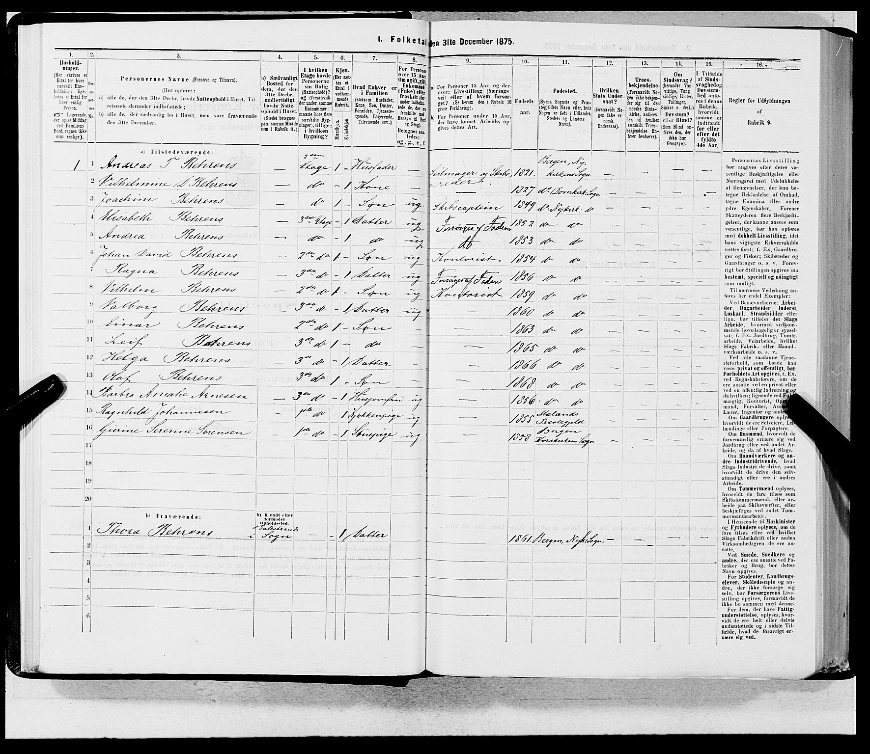 SAB, 1875 census for 1301 Bergen, 1875, p. 68