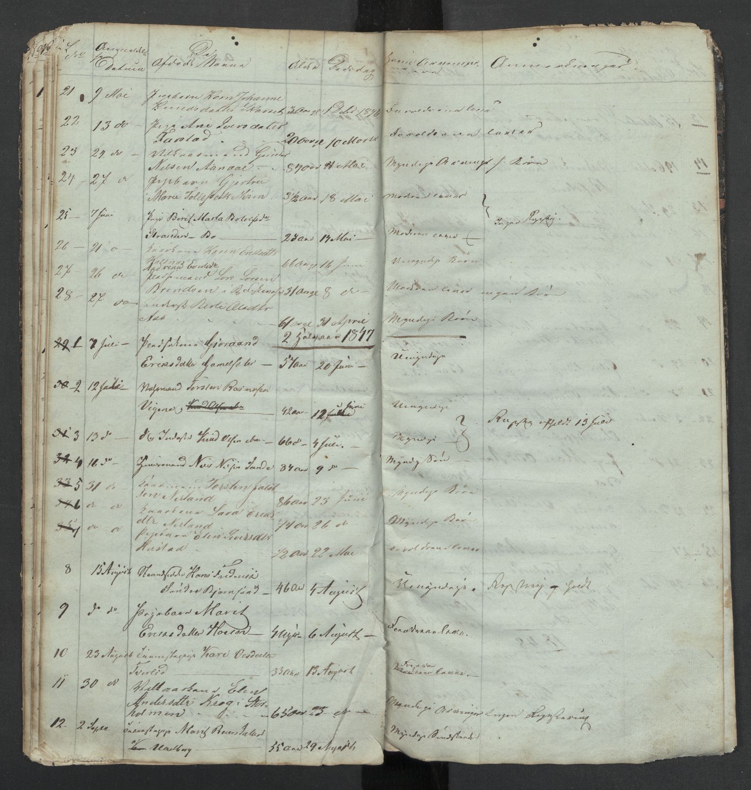 Fræna lensmannskontor, AV/SAT-A-1095/1/02/L0061: Dødsfortegnelser, 1836-1842