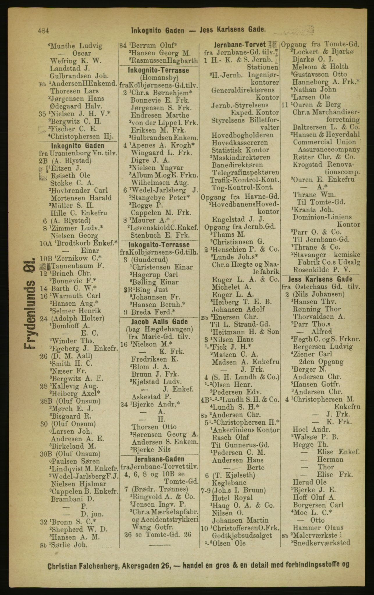 Kristiania/Oslo adressebok, PUBL/-, 1889, p. 484