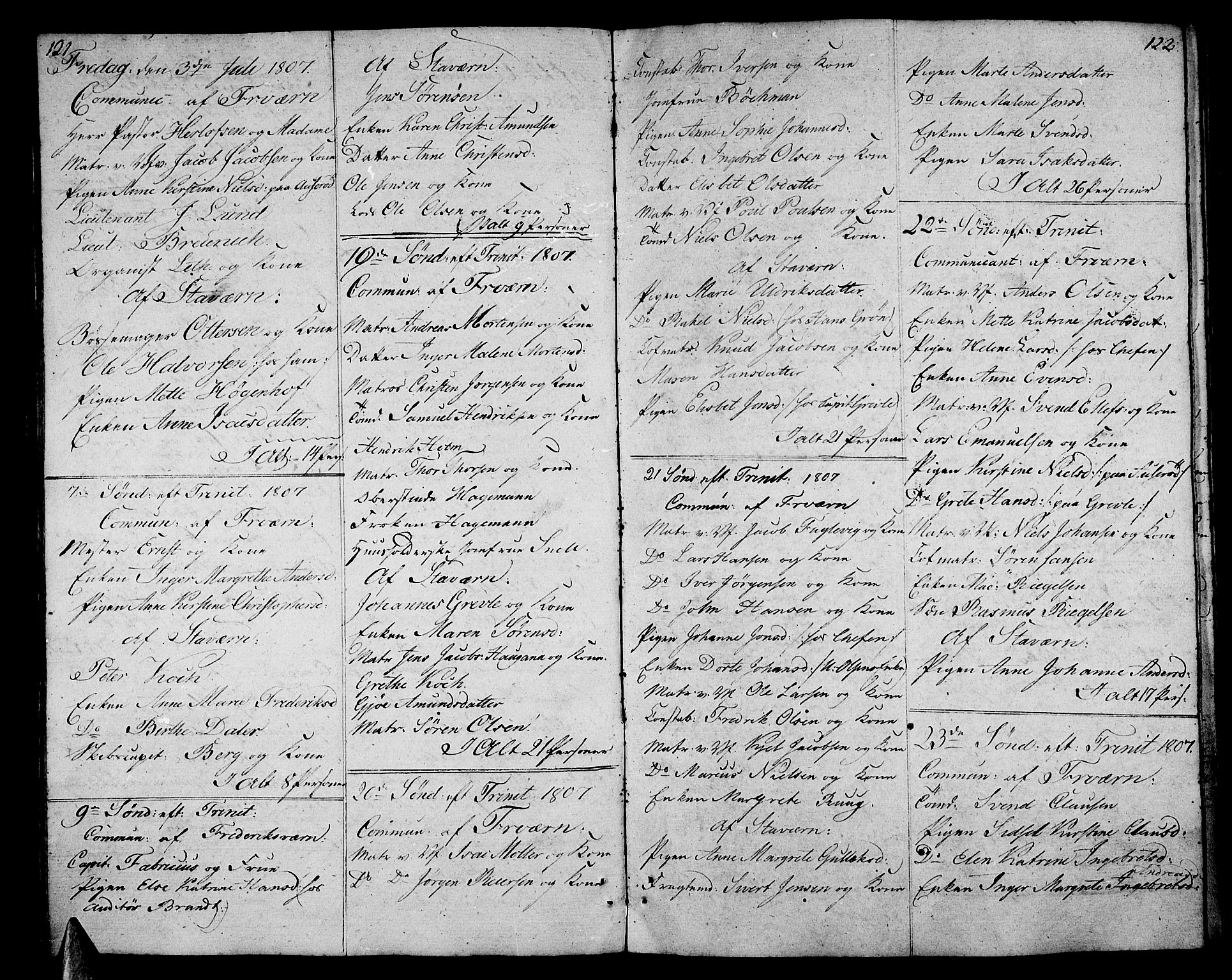 Stavern kirkebøker, SAKO/A-318/F/Fa/L0005: Parish register (official) no. 5, 1800-1816, p. 121-122