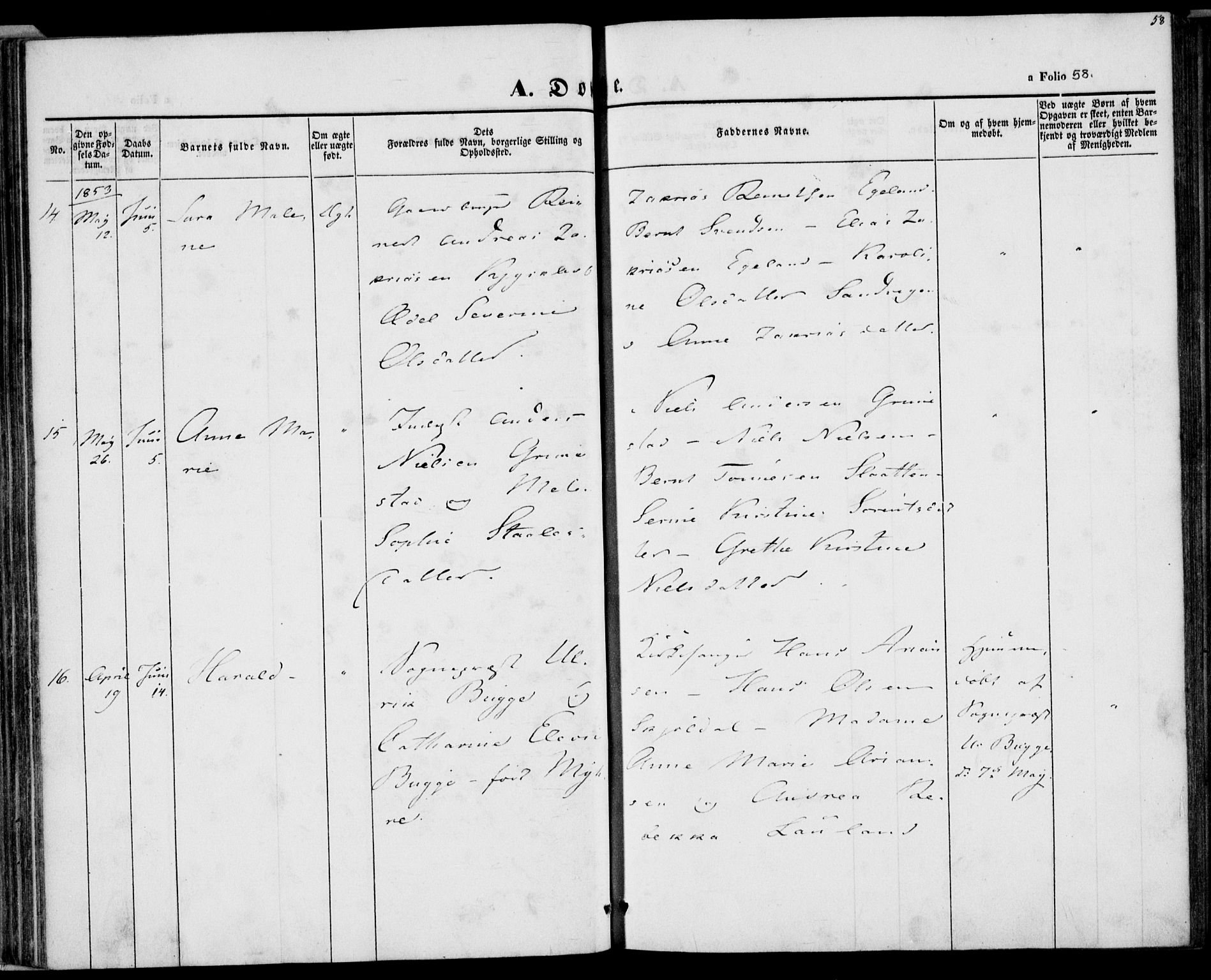 Herad sokneprestkontor, AV/SAK-1111-0018/F/Fa/Faa/L0004: Parish register (official) no. A 4, 1844-1853, p. 58