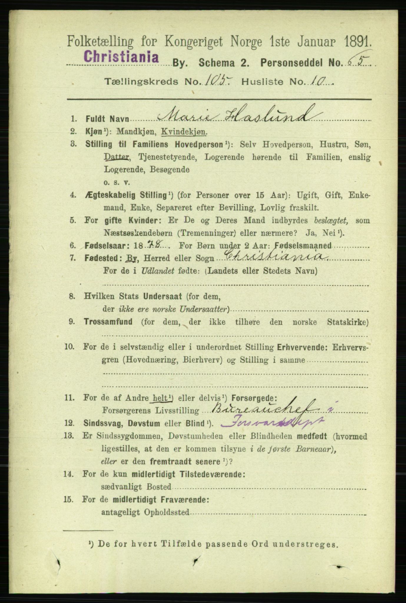 RA, 1891 census for 0301 Kristiania, 1891, p. 53389