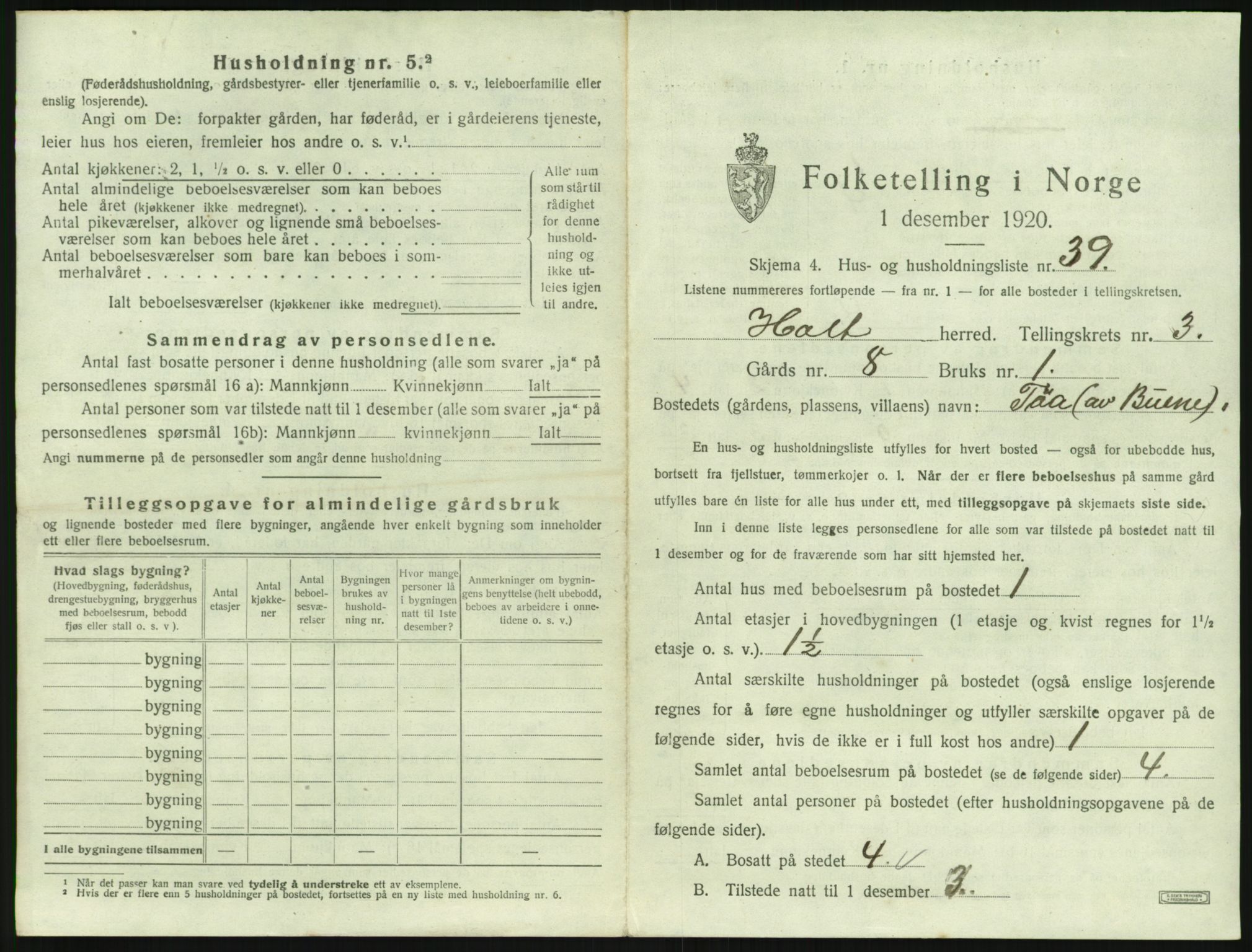 SAK, 1920 census for Holt, 1920, p. 310