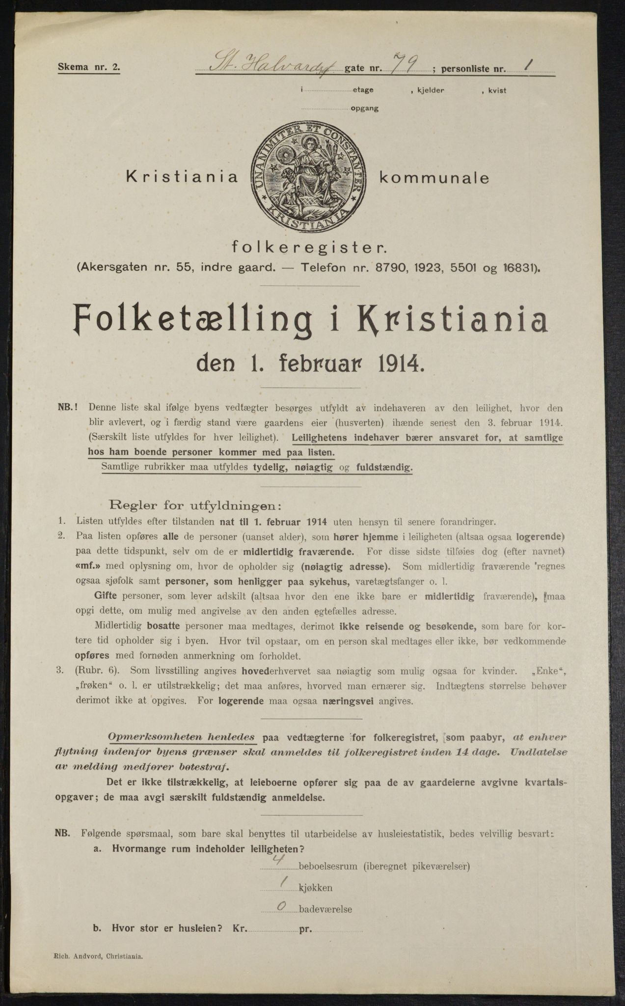 OBA, Municipal Census 1914 for Kristiania, 1914, p. 87738