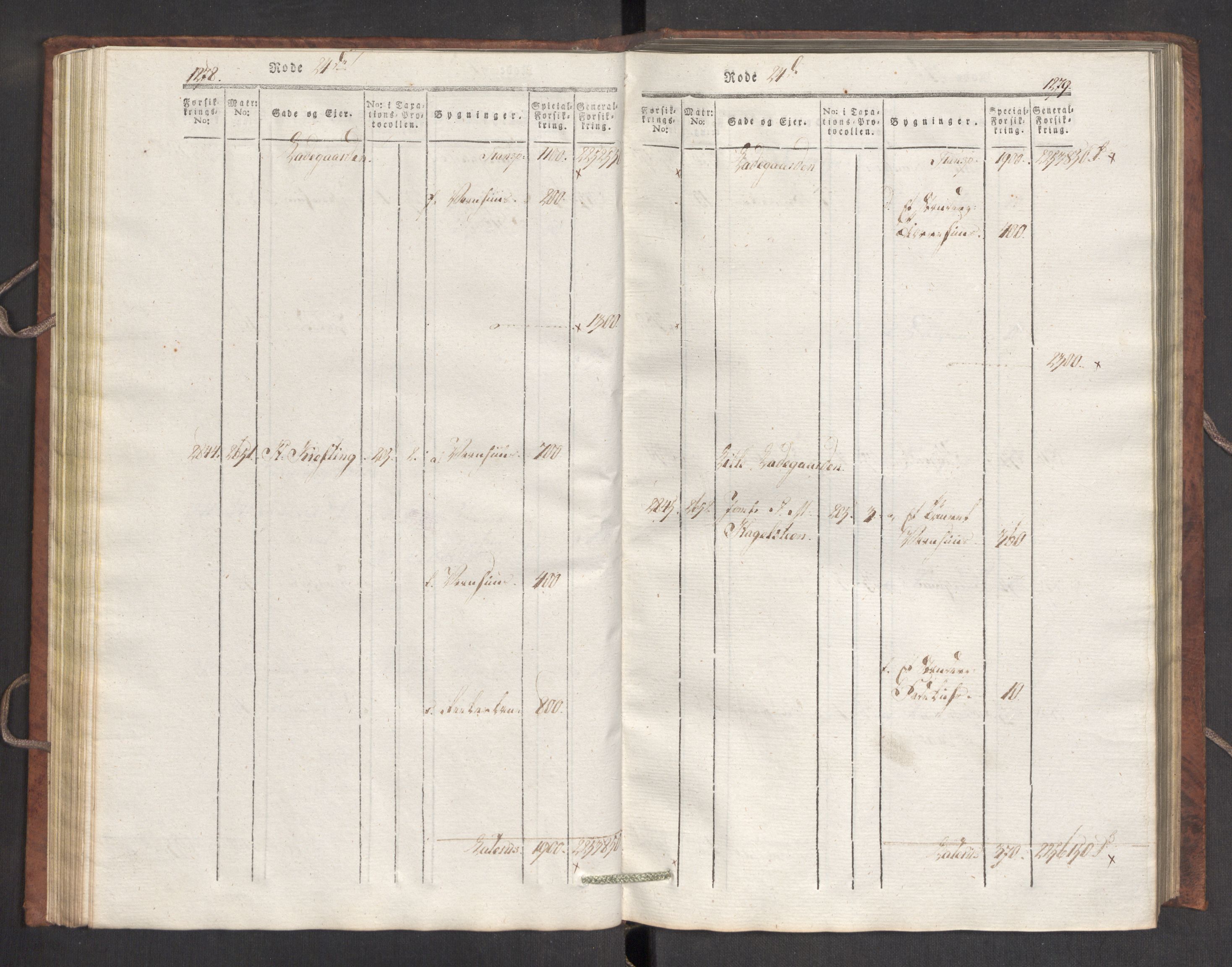 Kommersekollegiet, Brannforsikringskontoret 1767-1814, AV/RA-EA-5458/F/Fa/L0007/0003: Bergen / Branntakstprotokoll, 1807-1817, p. 1278-1279