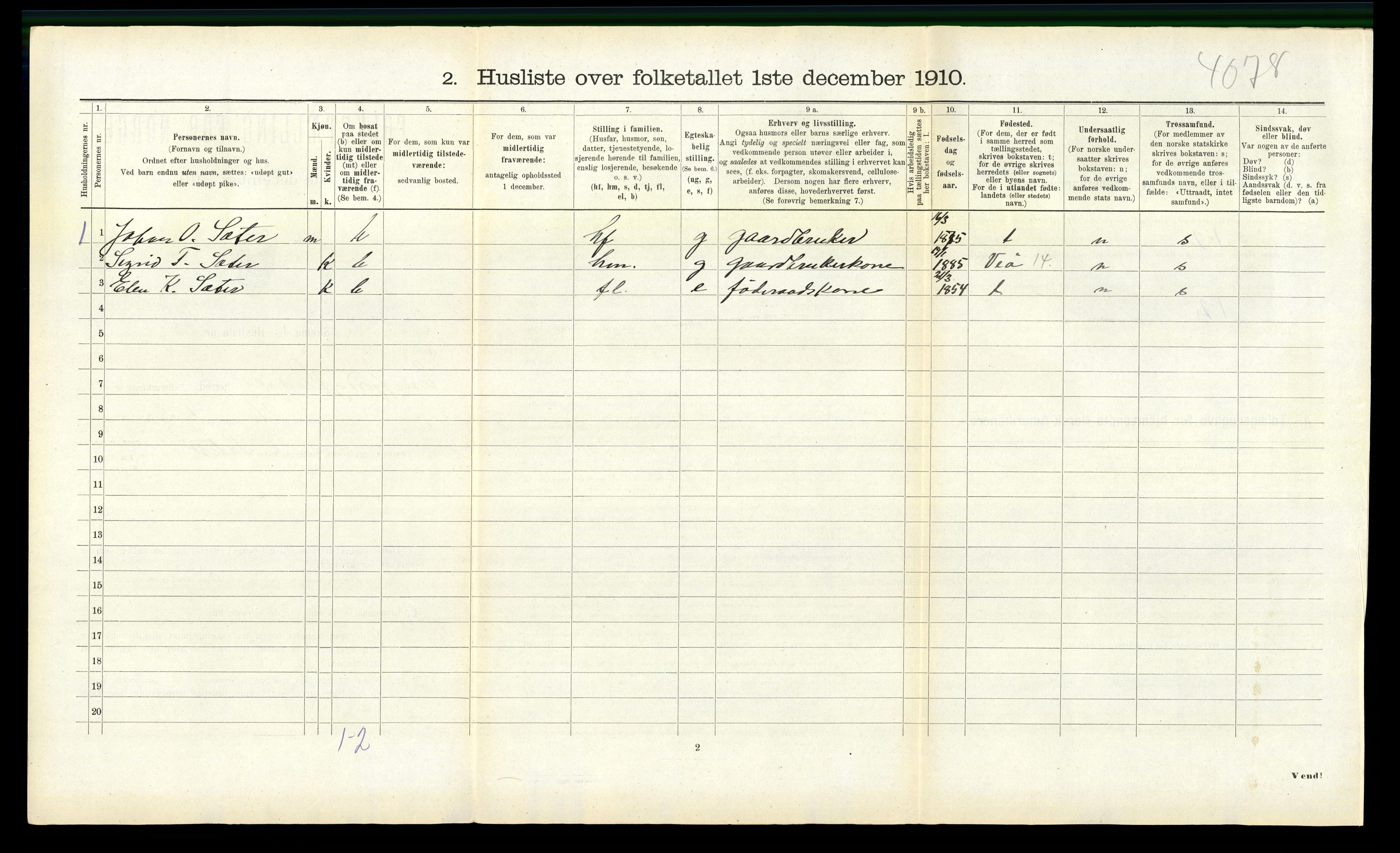 RA, 1910 census for Eresfjord og Vistdal, 1910, p. 272