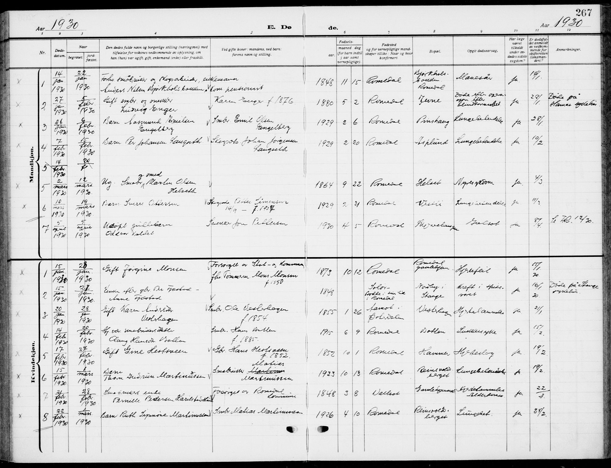Romedal prestekontor, SAH/PREST-004/K/L0012: Parish register (official) no. 12, 1913-1935, p. 267