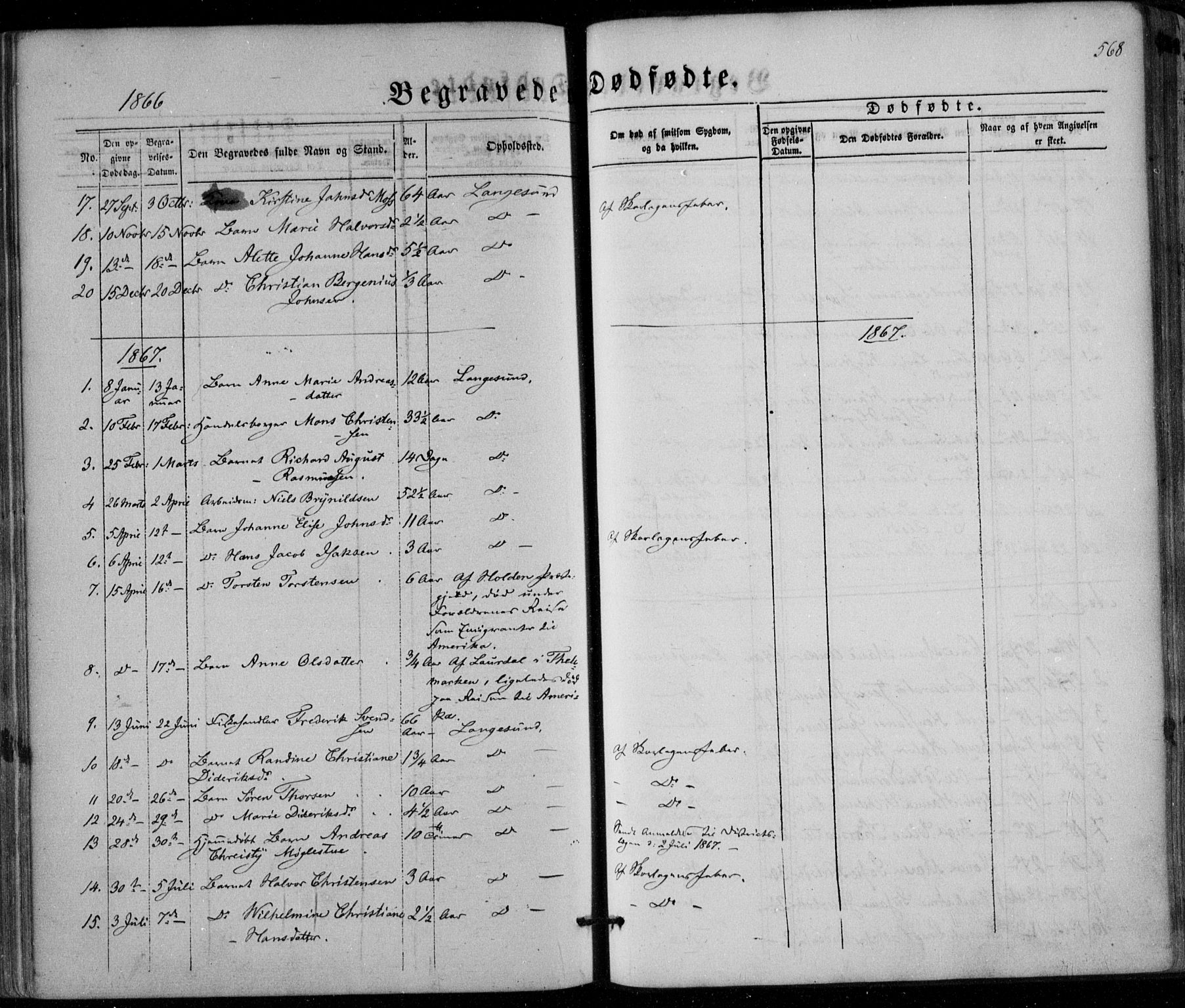 Bamble kirkebøker, AV/SAKO-A-253/F/Fa/L0005: Parish register (official) no. I 5, 1854-1869, p. 568