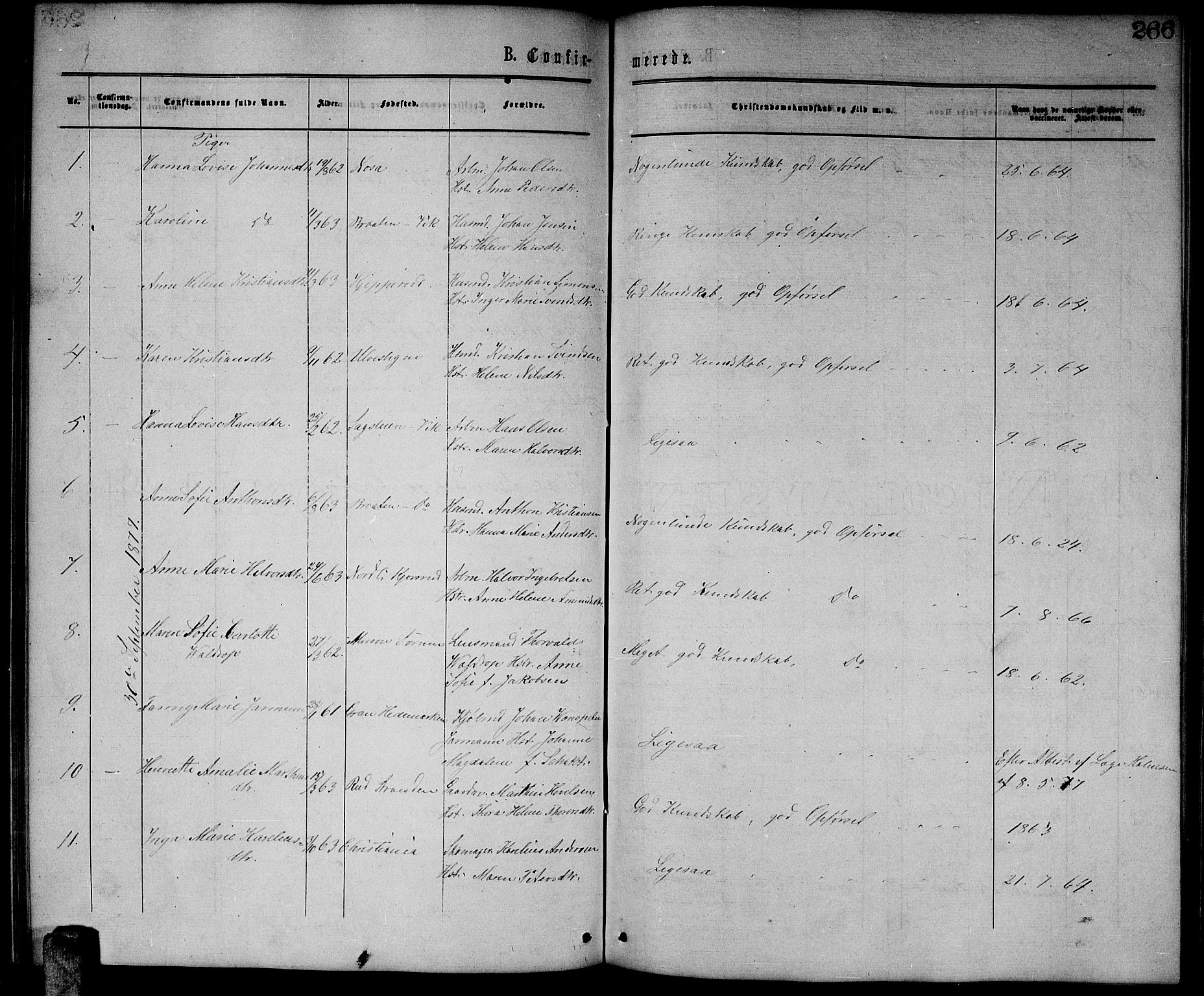 Enebakk prestekontor Kirkebøker, SAO/A-10171c/G/Ga/L0005: Parish register (copy) no. I 5, 1867-1888, p. 266