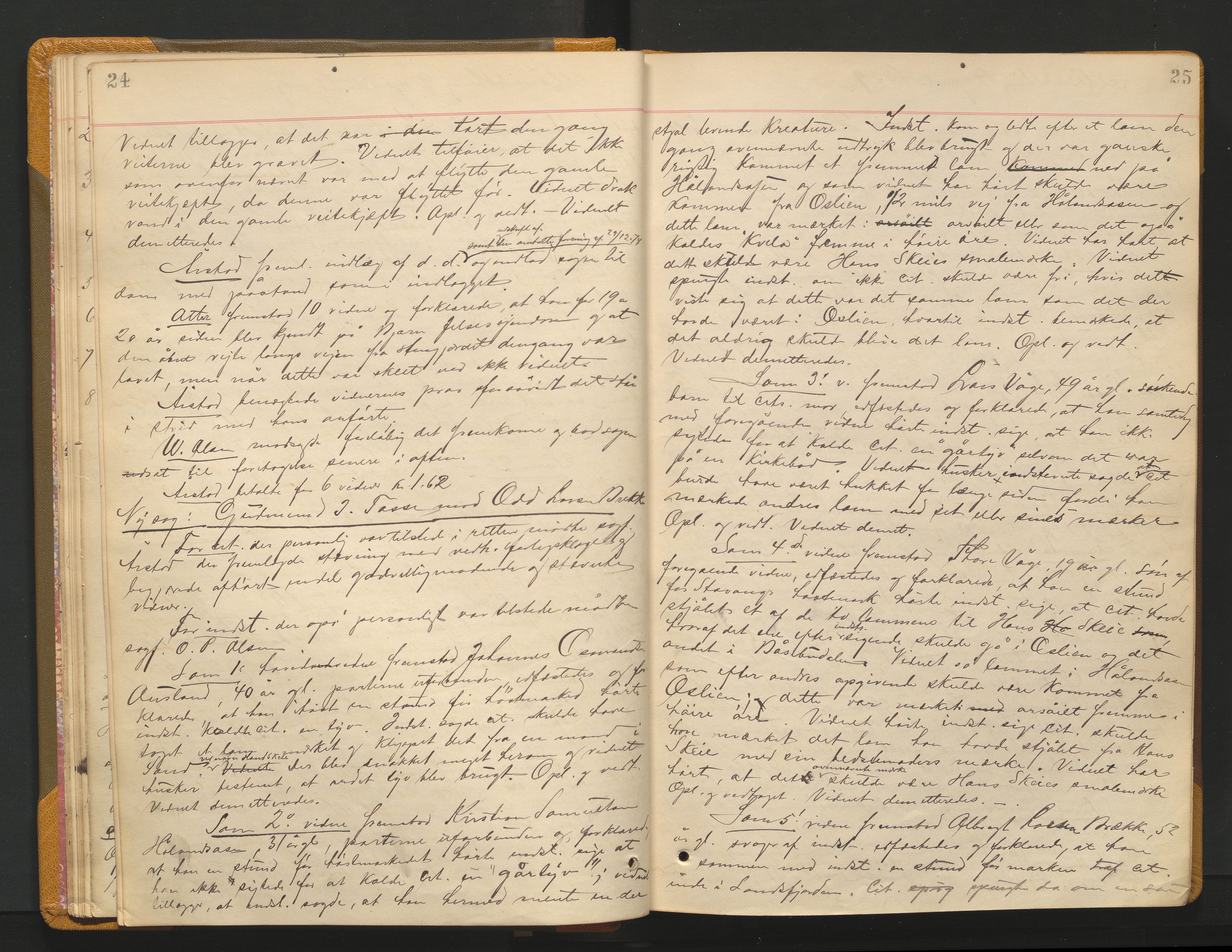 Ryfylke tingrett, AV/SAST-A-100055/001/I/IB/IB0/L0015: Tingbok, Ryfylke, 1889-1891, p. 24-25