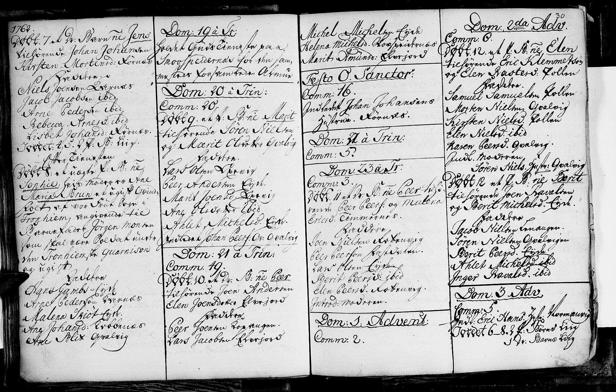 Lyngen sokneprestembete, AV/SATØ-S-1289/H/He/Hea/L0001kirke: Parish register (official) no. 1, 1756-1785, p. 30