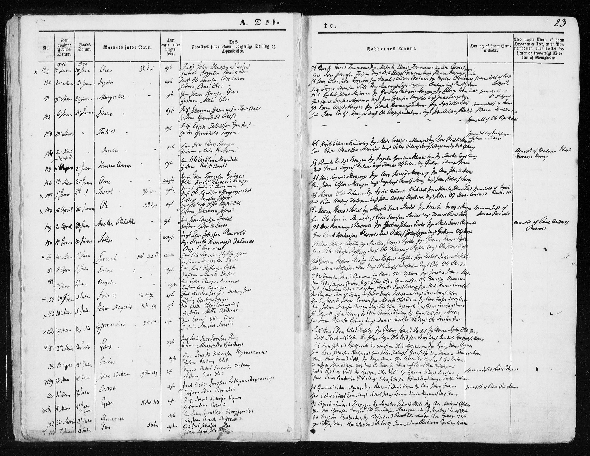 Ministerialprotokoller, klokkerbøker og fødselsregistre - Nord-Trøndelag, SAT/A-1458/709/L0074: Parish register (official) no. 709A14, 1845-1858, p. 23