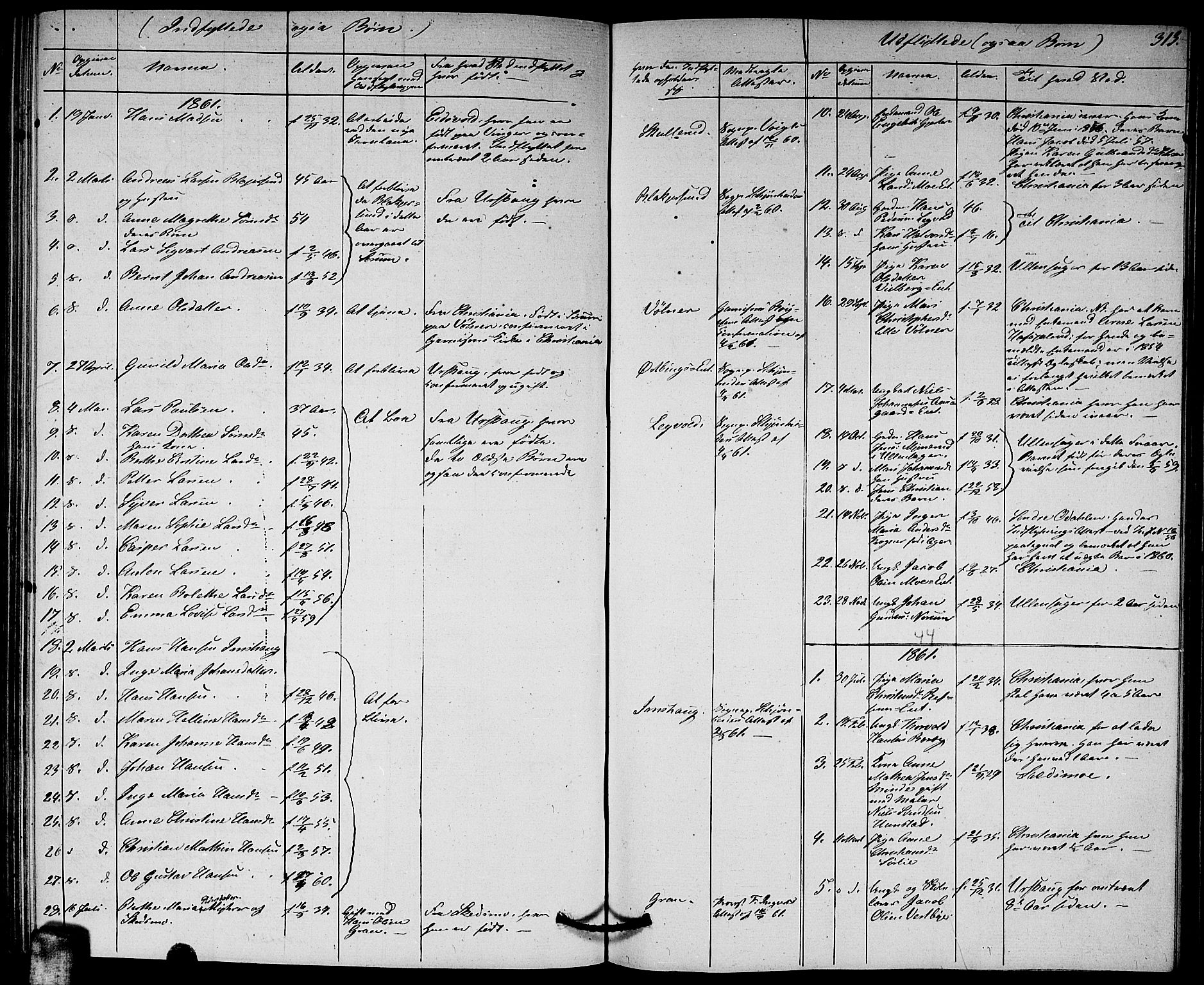 Sørum prestekontor Kirkebøker, AV/SAO-A-10303/G/Ga/L0003: Parish register (copy) no. I 3, 1846-1863, p. 313