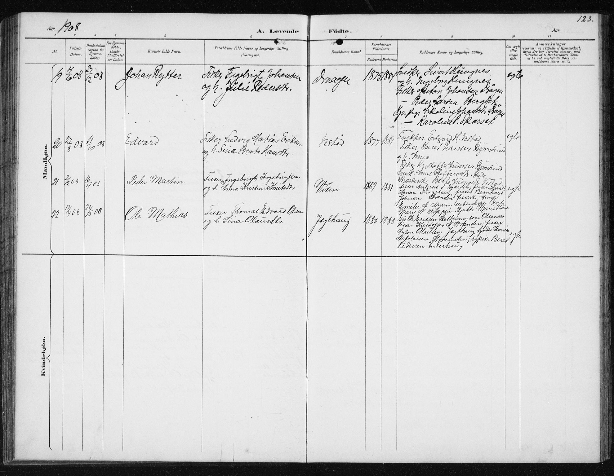 Ministerialprotokoller, klokkerbøker og fødselsregistre - Møre og Romsdal, AV/SAT-A-1454/566/L0773: Parish register (copy) no. 566C02, 1892-1909, p. 123