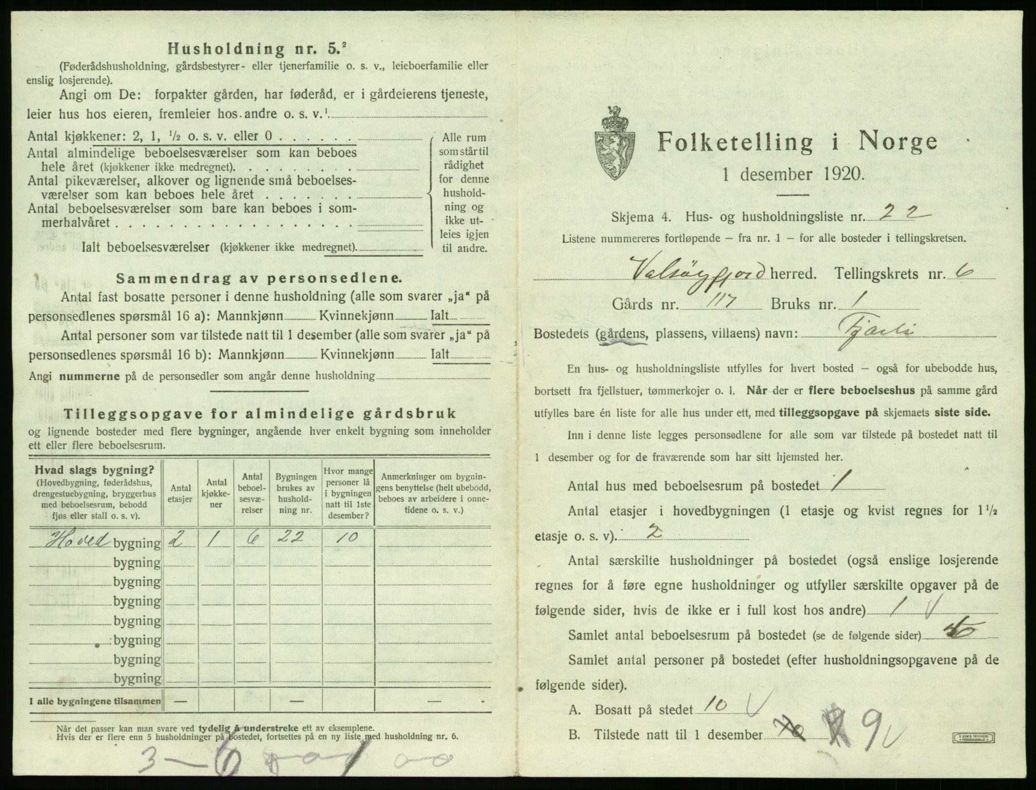 SAT, 1920 census for Valsøyfjord, 1920, p. 437