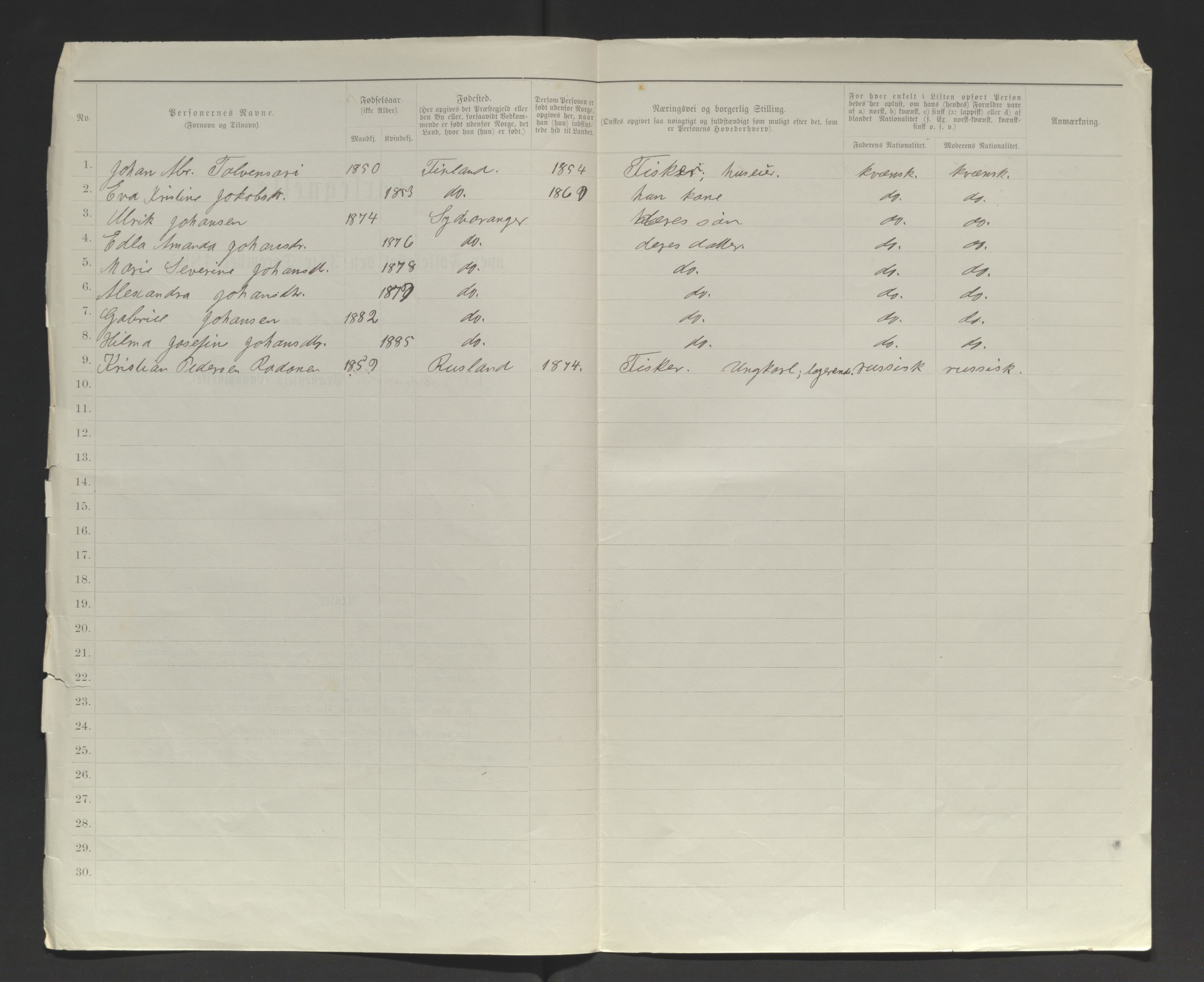 SATØ, 1885 census for 2030 Sør-Varanger, 1885, p. 182b