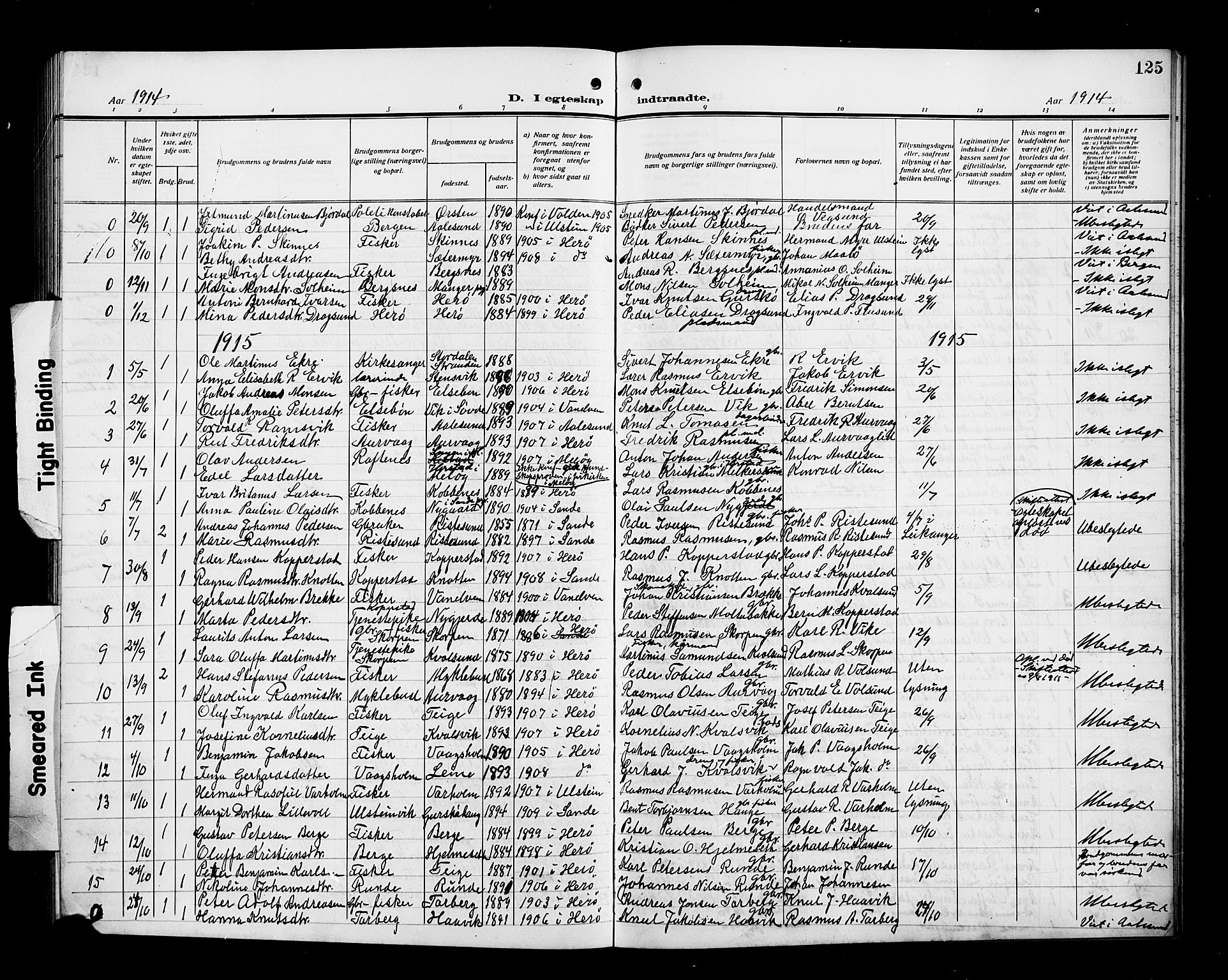 Ministerialprotokoller, klokkerbøker og fødselsregistre - Møre og Romsdal, AV/SAT-A-1454/507/L0083: Parish register (copy) no. 507C06, 1912-1919, p. 125