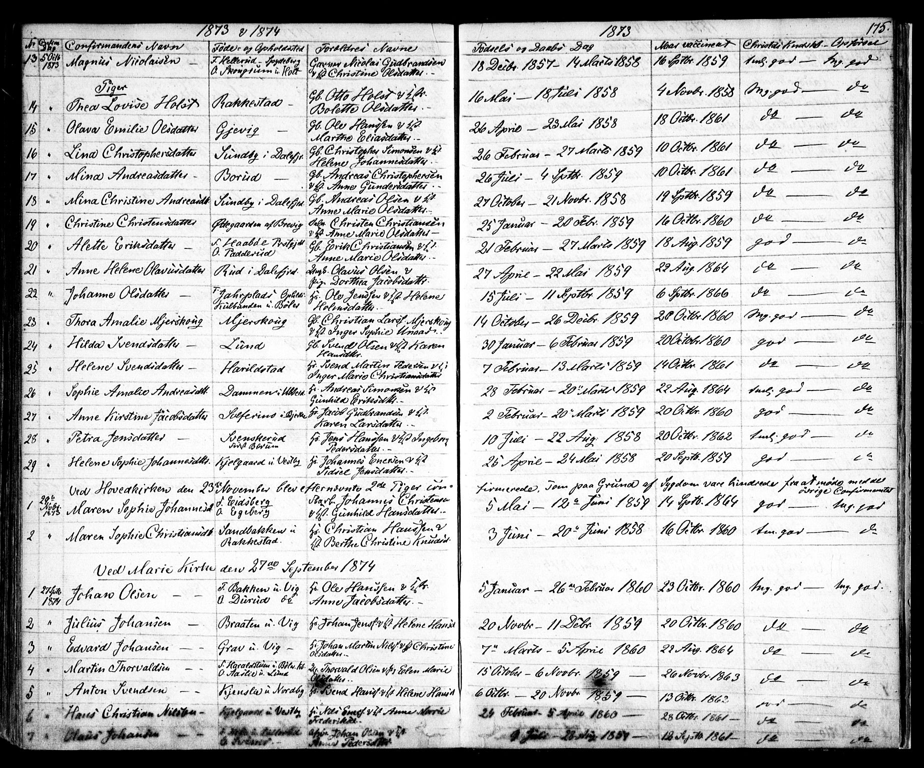 Enebakk prestekontor Kirkebøker, SAO/A-10171c/F/Fa/L0010: Parish register (official) no. I 10, 1829-1876, p. 175