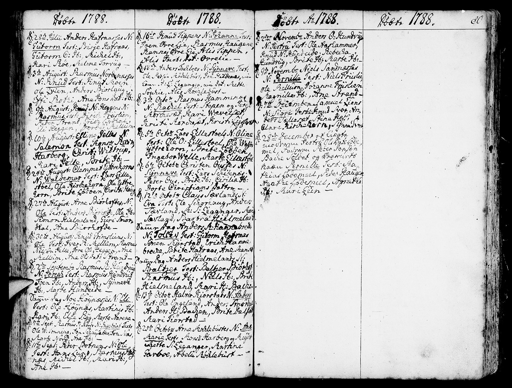 Eid sokneprestembete, AV/SAB-A-82301/H/Haa/Haaa/L0003: Parish register (official) no. A 3, 1770-1805, p. 80