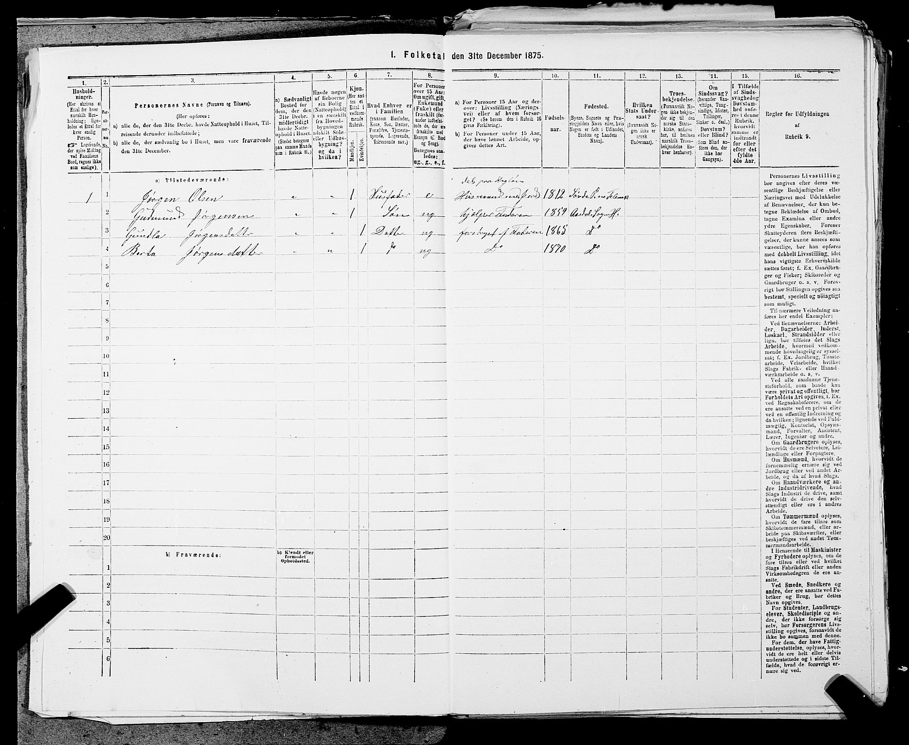 SAST, 1875 census for 1133P Hjelmeland, 1875, p. 1389