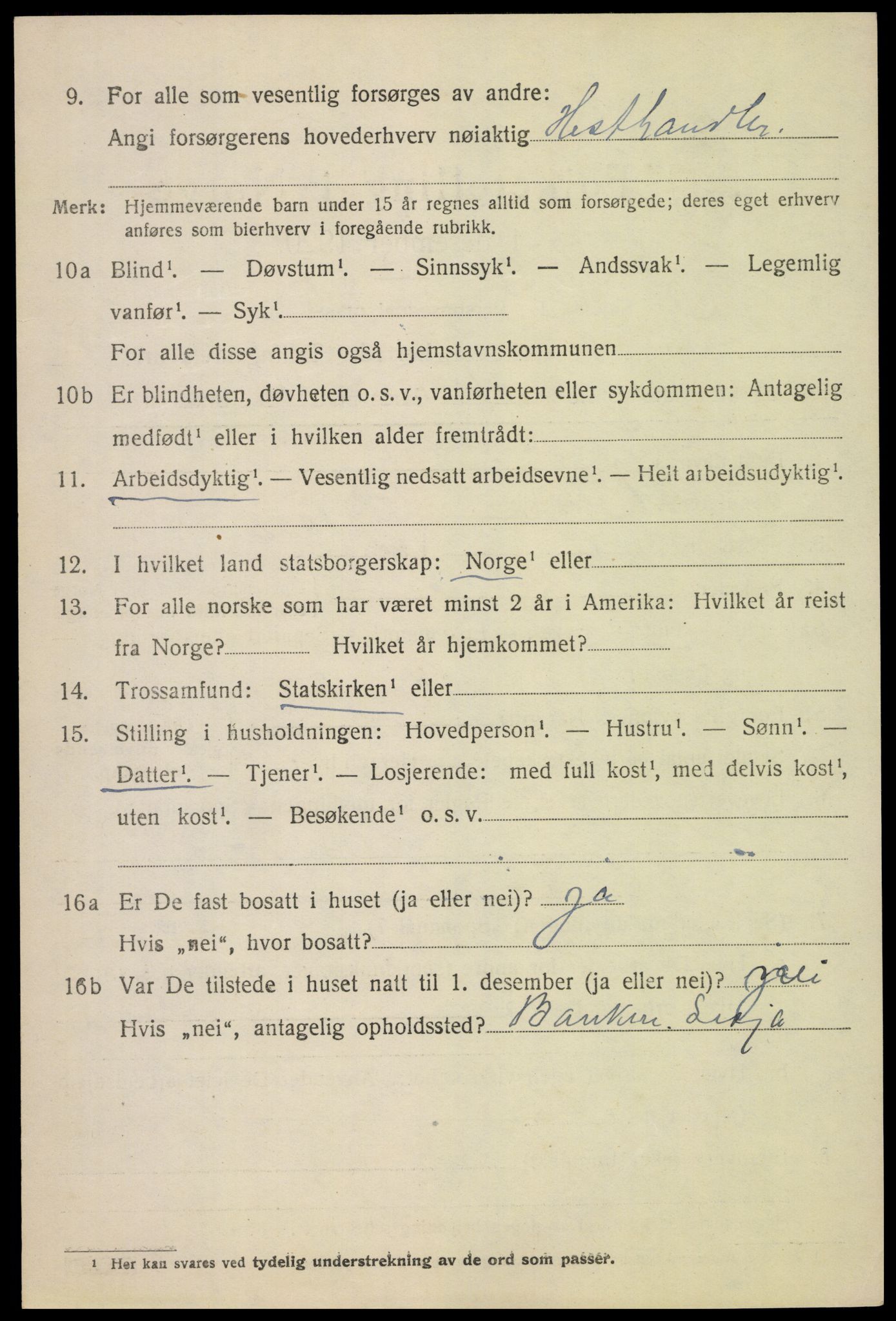 SAH, 1920 census for Lesja, 1920, p. 6123