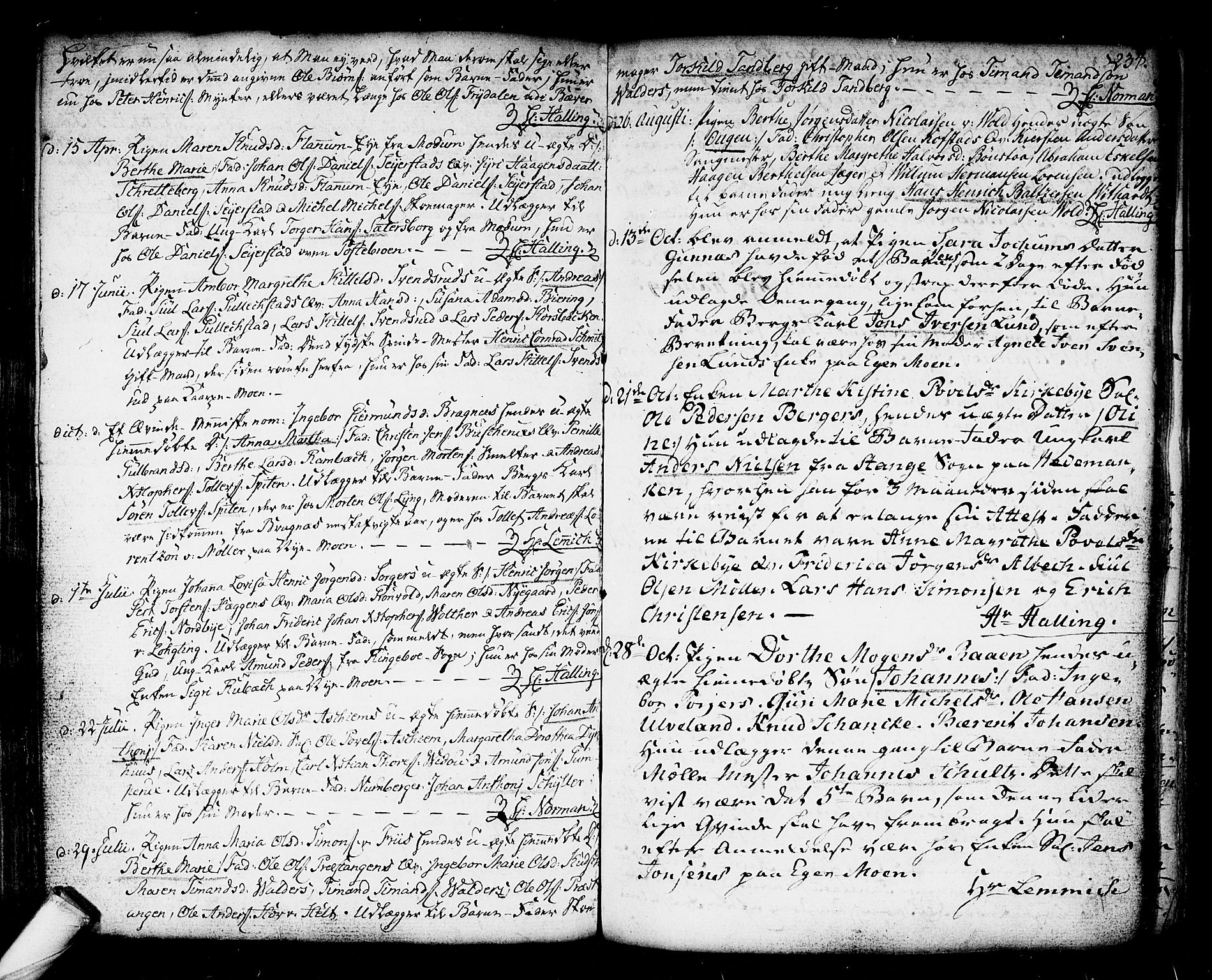Kongsberg kirkebøker, AV/SAKO-A-22/F/Fa/L0006: Parish register (official) no. I 6, 1783-1797, p. 234