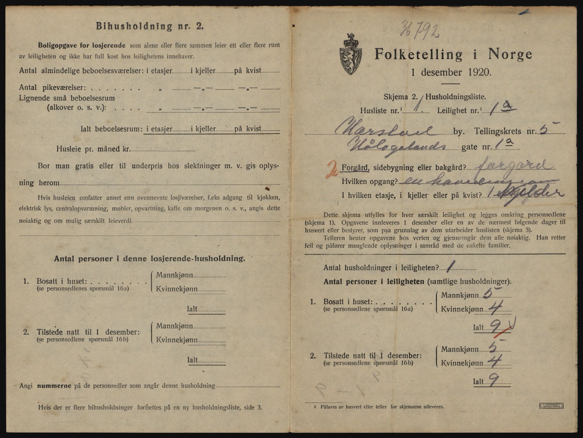 SATØ, 1920 census for Harstad, 1920, p. 1623