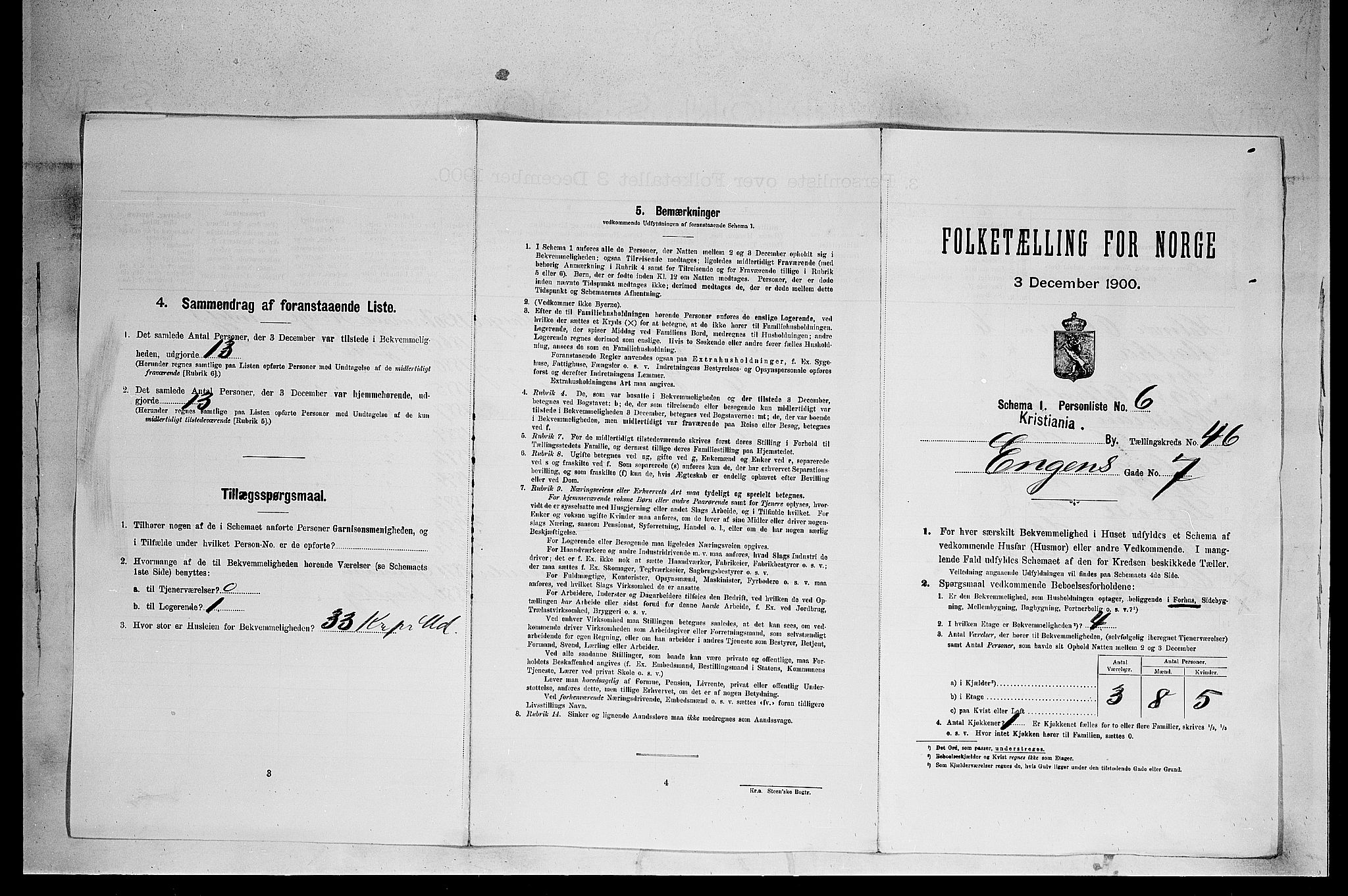 SAO, 1900 census for Kristiania, 1900, p. 20187