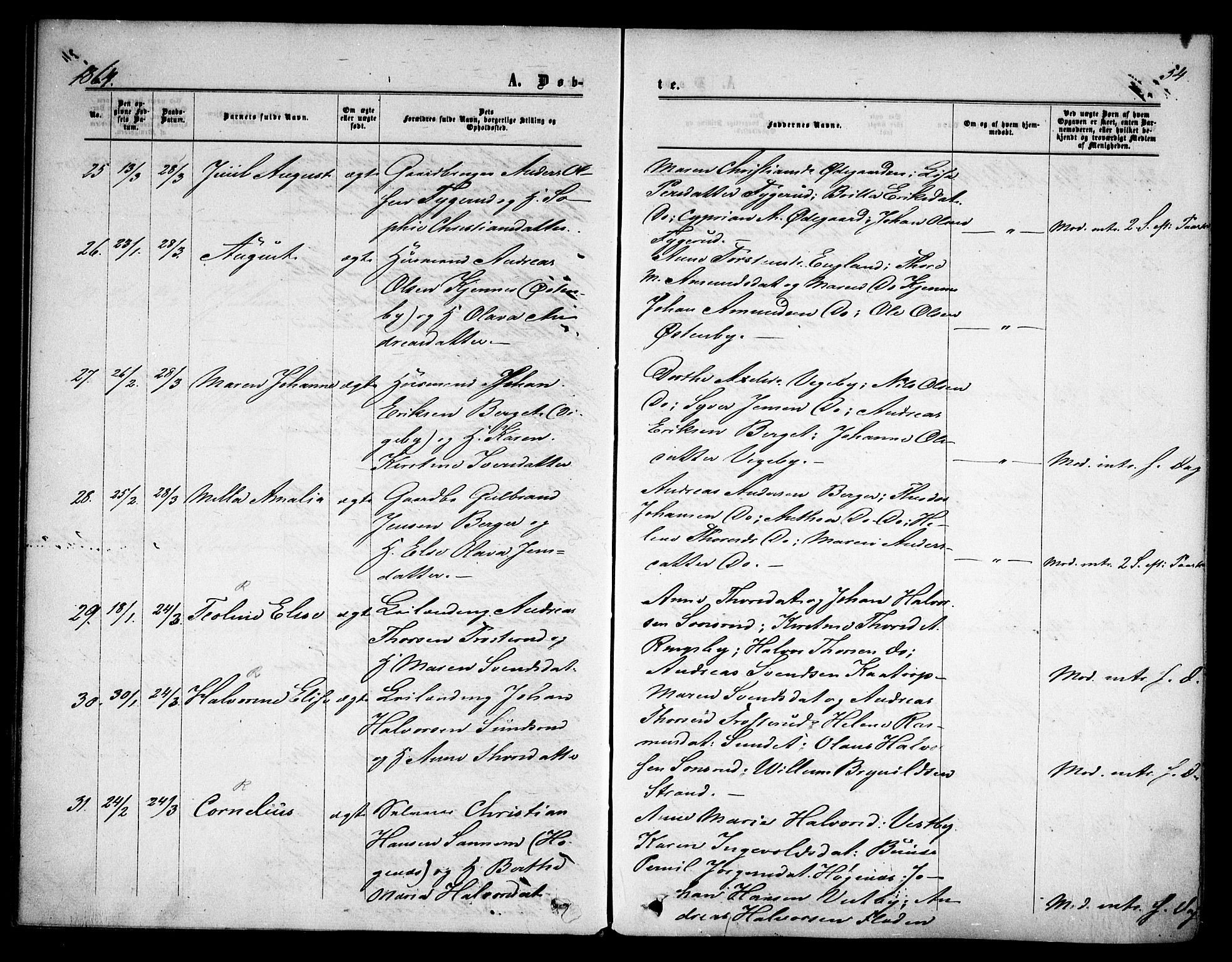 Rødenes prestekontor Kirkebøker, AV/SAO-A-2005/F/Fa/L0007: Parish register (official) no. I 7, 1860-1869, p. 54