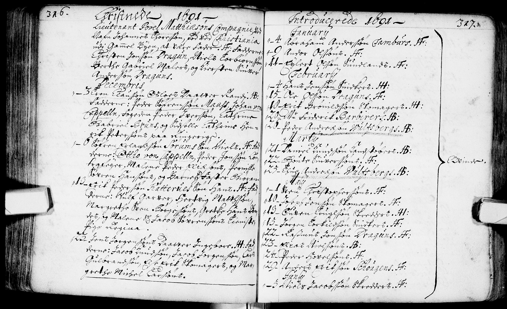 Bragernes kirkebøker, AV/SAKO-A-6/F/Fa/L0002: Parish register (official) no. I 2, 1680-1705, p. 316-317