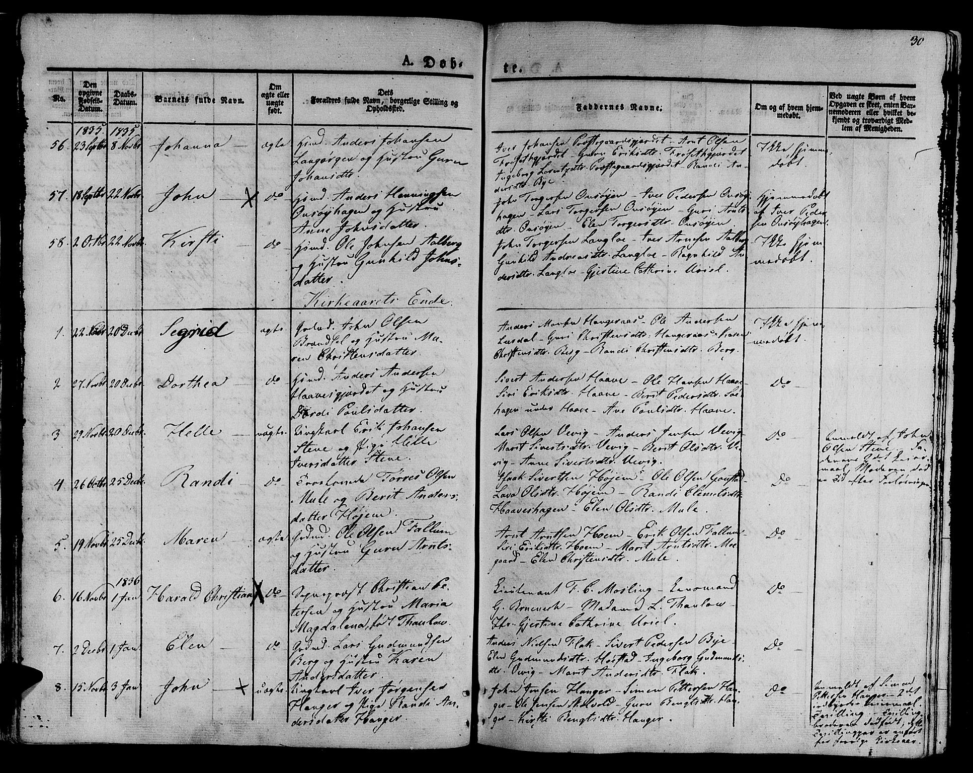 Ministerialprotokoller, klokkerbøker og fødselsregistre - Sør-Trøndelag, SAT/A-1456/612/L0374: Parish register (official) no. 612A07 /1, 1829-1845, p. 30