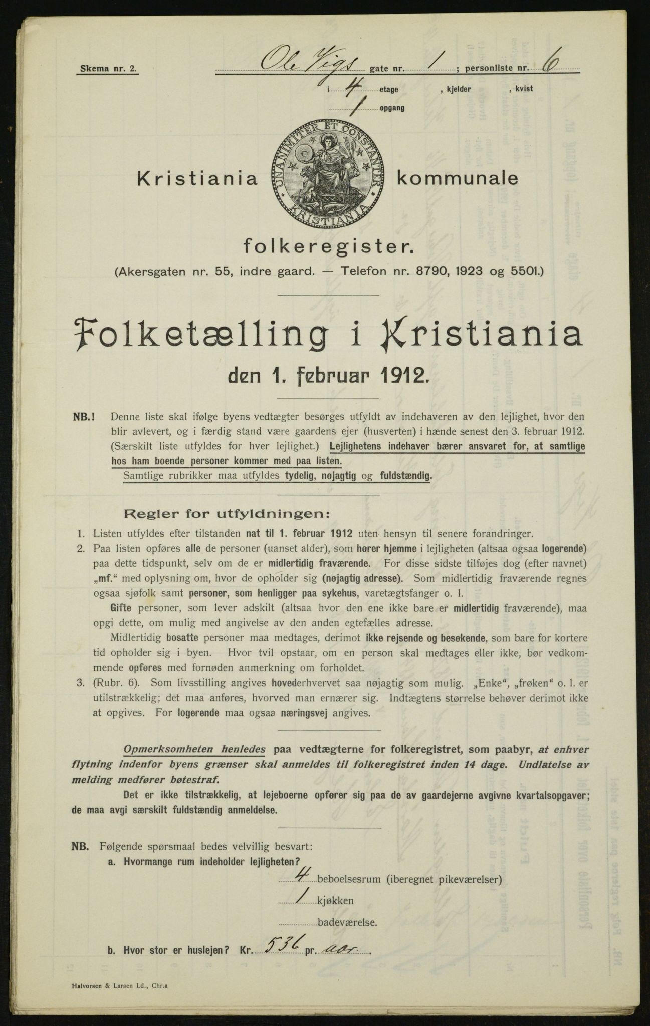 OBA, Municipal Census 1912 for Kristiania, 1912, p. 76036