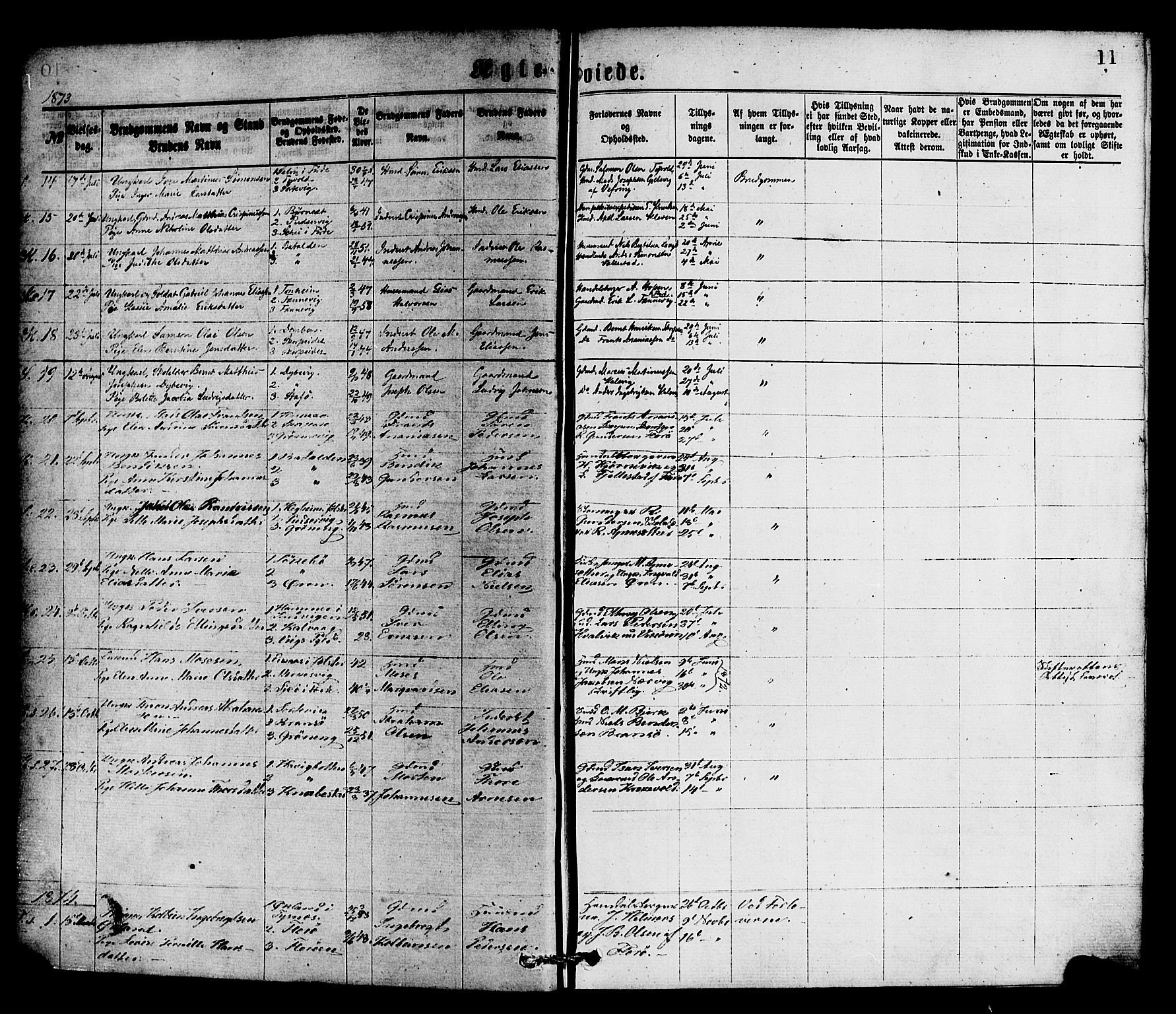 Kinn sokneprestembete, AV/SAB-A-80801/H/Haa/Haaa/L0013: Parish register (official) no. A 13, 1870-1885, p. 11