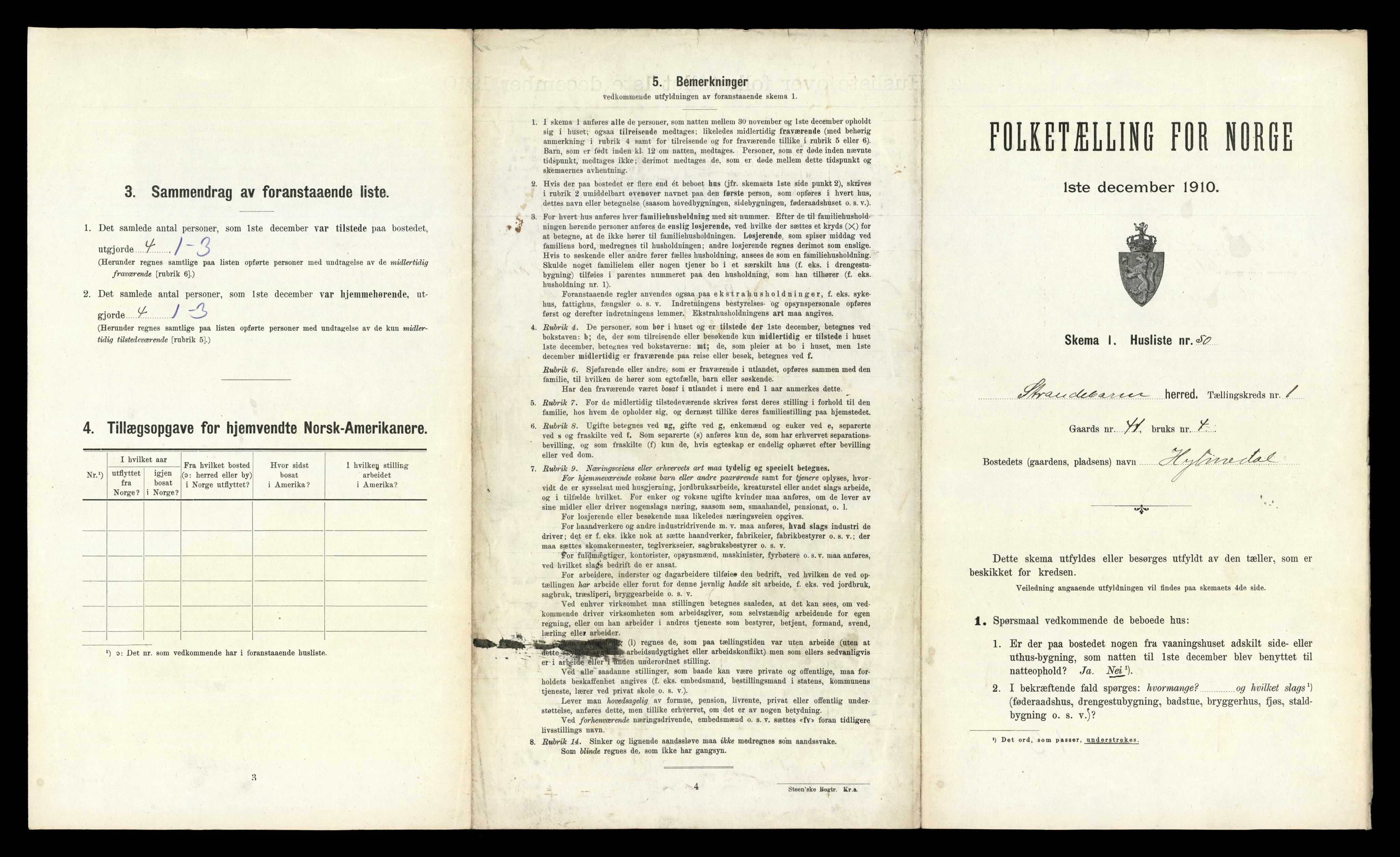 RA, 1910 census for Strandebarm, 1910, p. 124