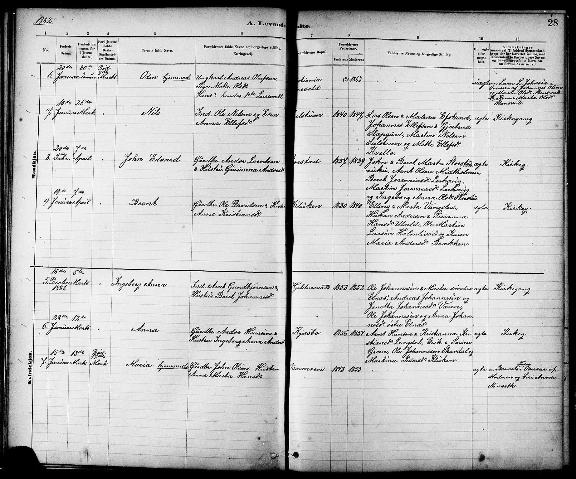 Ministerialprotokoller, klokkerbøker og fødselsregistre - Nord-Trøndelag, AV/SAT-A-1458/724/L0267: Parish register (copy) no. 724C03, 1879-1898, p. 28