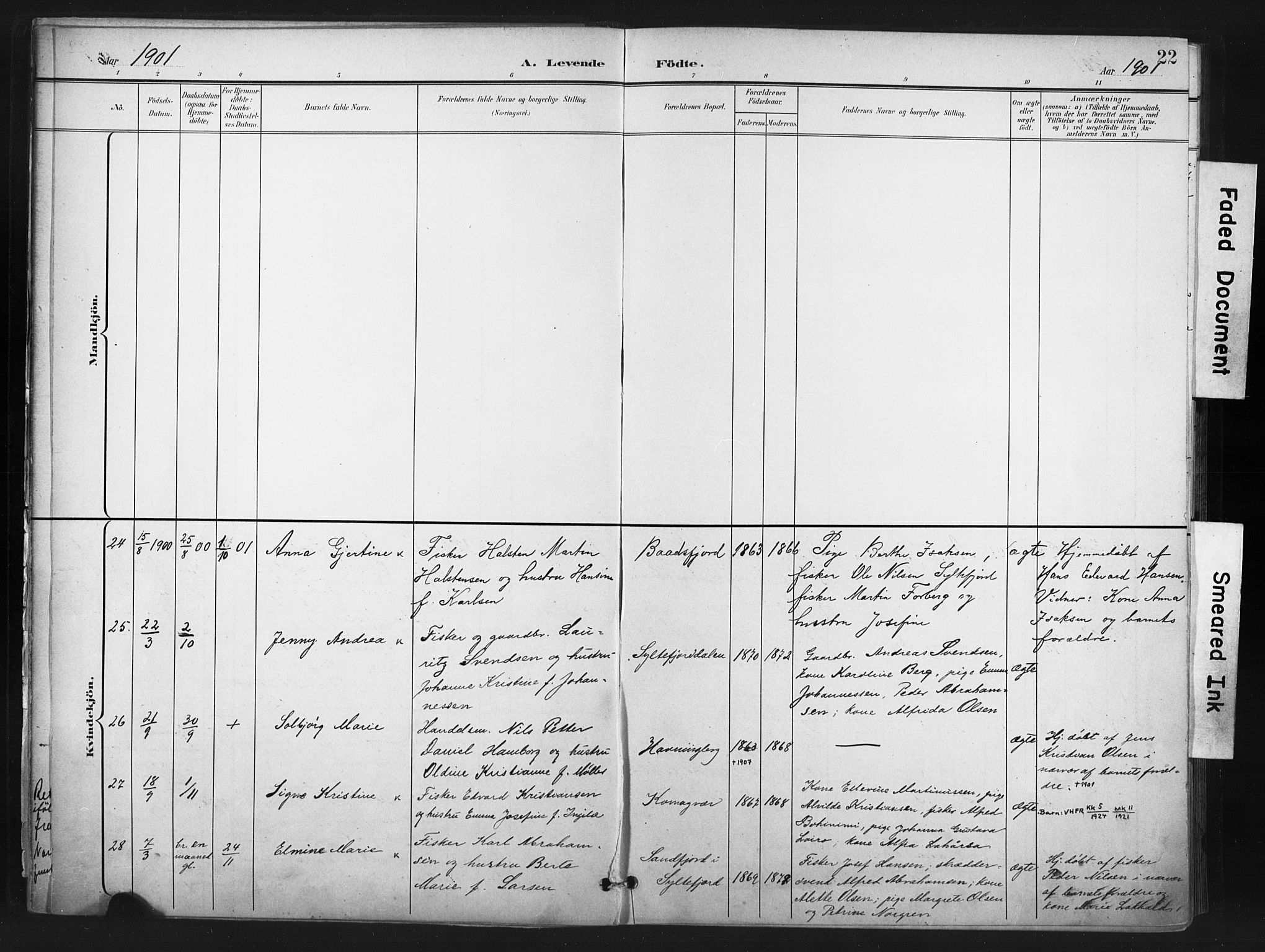 Vardø sokneprestkontor, AV/SATØ-S-1332/H/Ha/L0011kirke: Parish register (official) no. 11, 1897-1911, p. 22