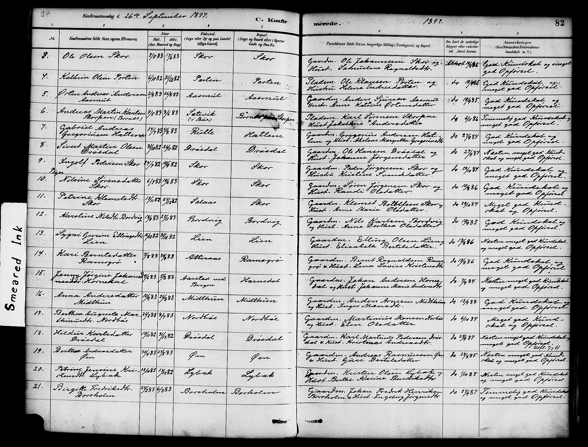 Hyllestad sokneprestembete, AV/SAB-A-80401: Parish register (official) no. D 1, 1886-1905, p. 82