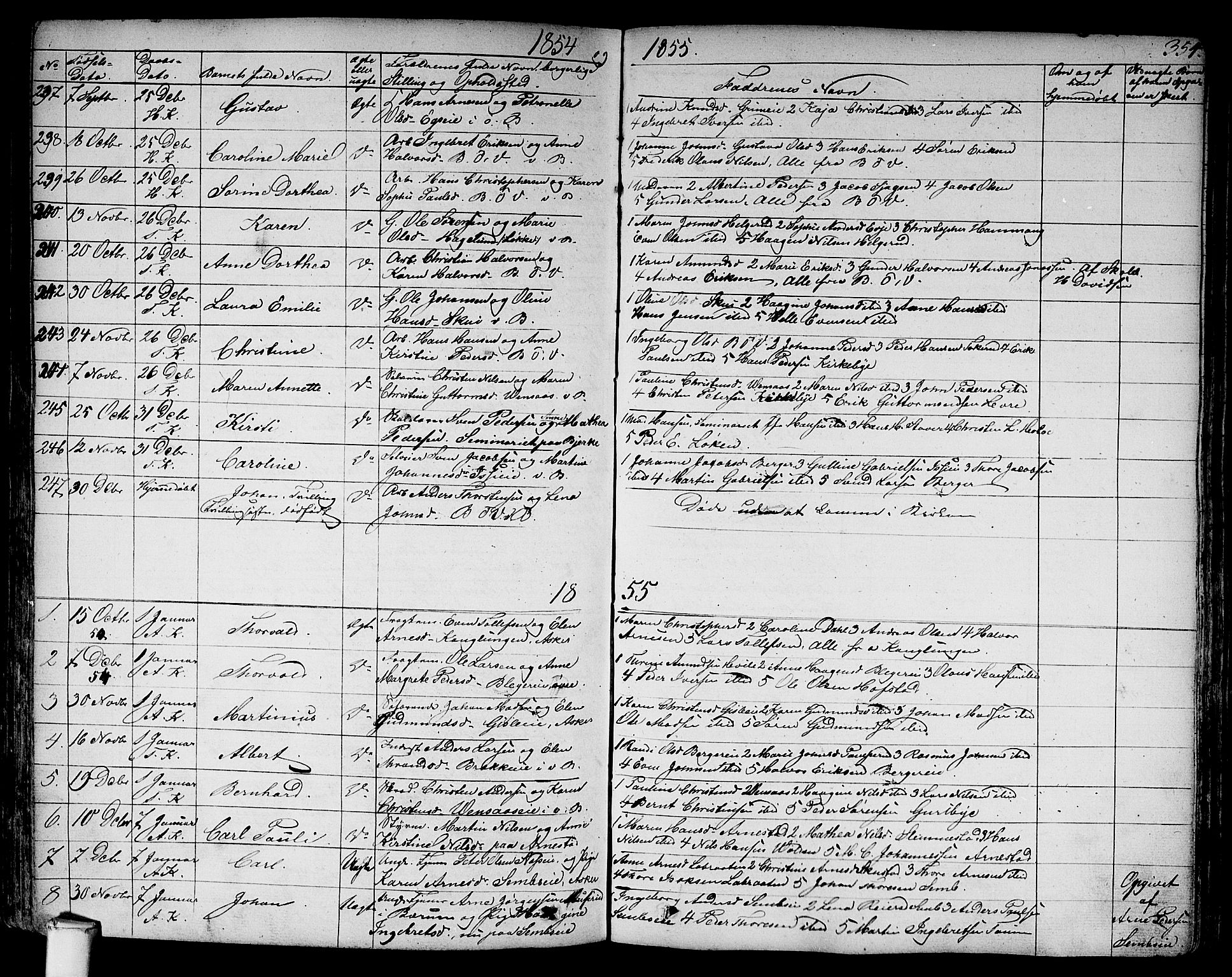 Asker prestekontor Kirkebøker, SAO/A-10256a/F/Fa/L0007: Parish register (official) no. I 7, 1825-1864, p. 354