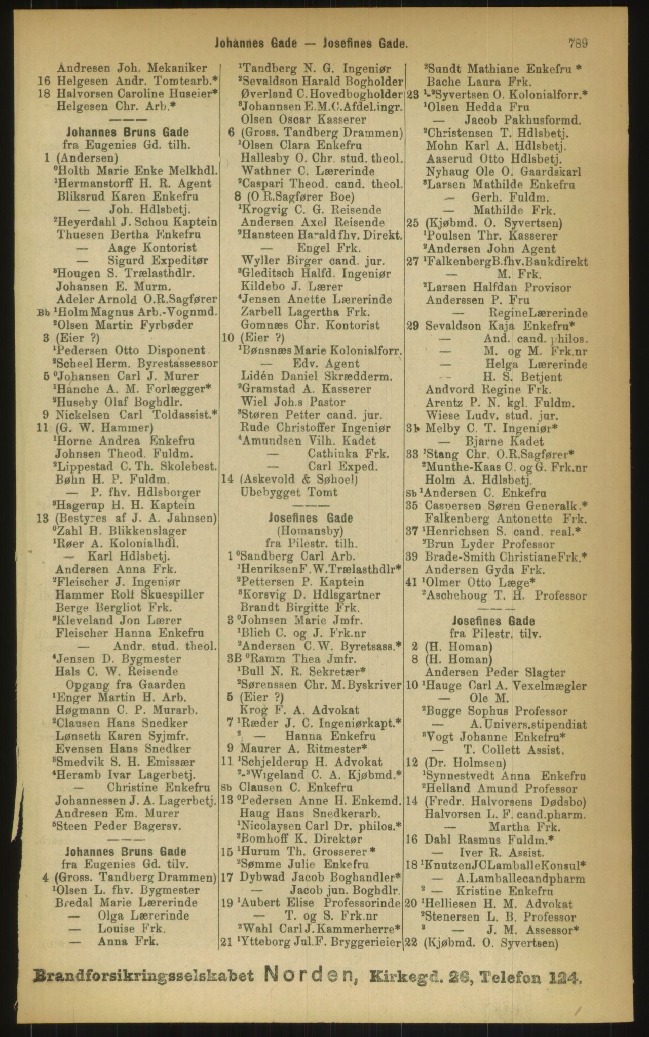 Kristiania/Oslo adressebok, PUBL/-, 1899, p. 789