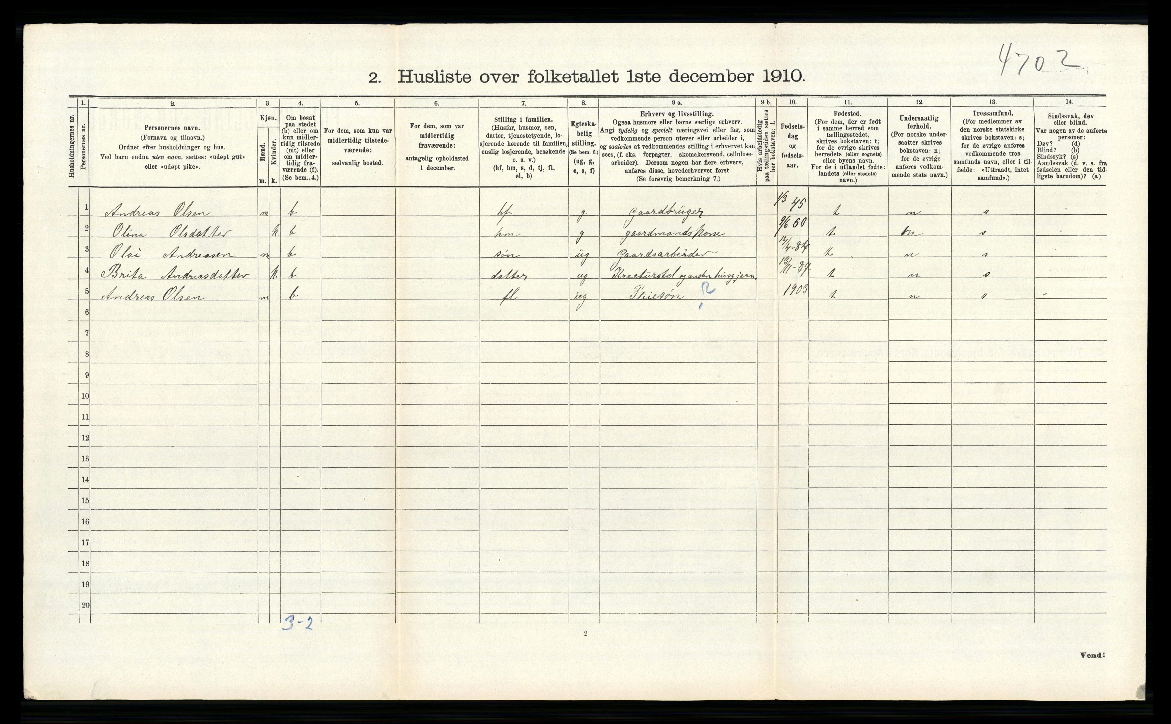 RA, 1910 census for Alversund, 1910, p. 509